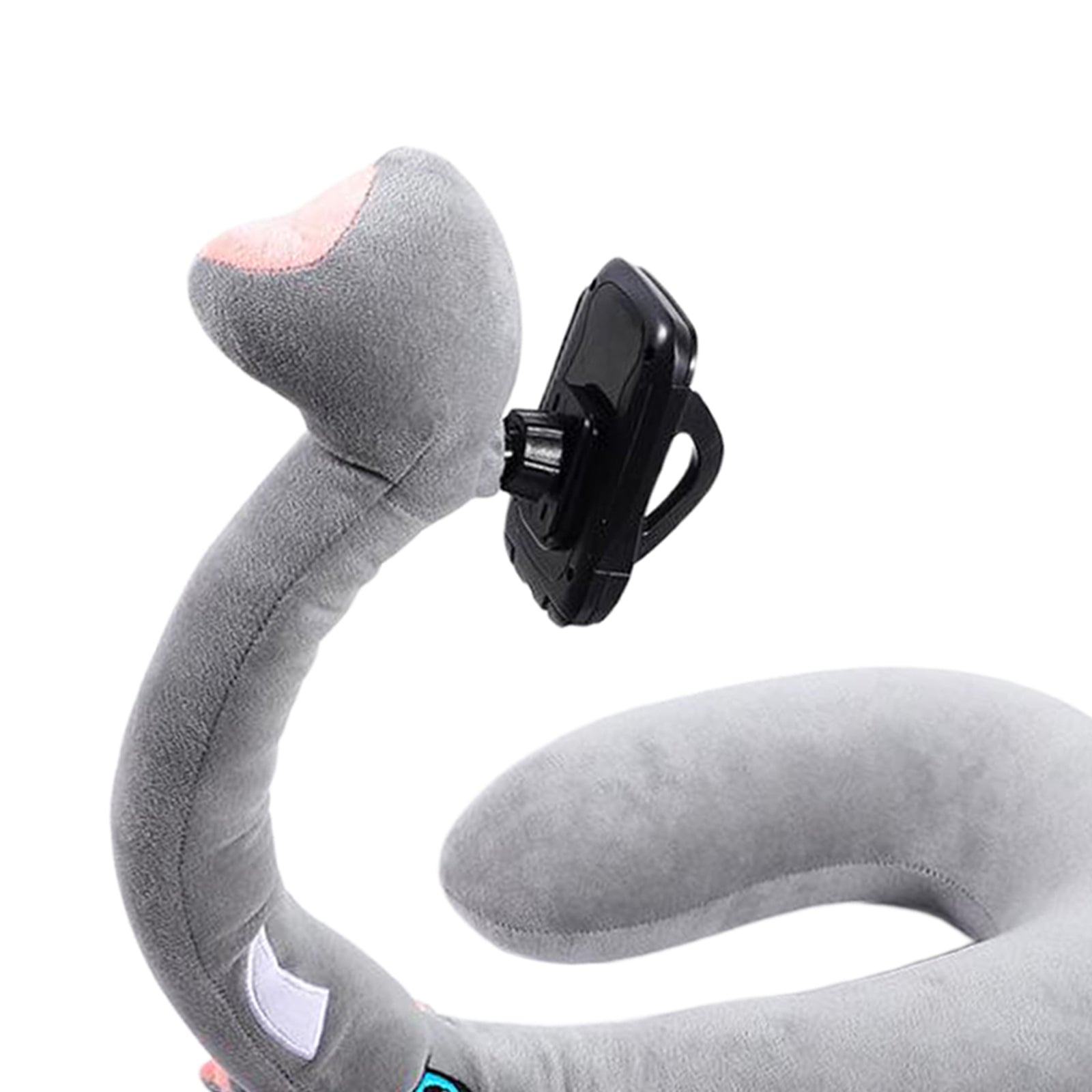 Flexible U Shaped Neck Pillow Mobile Phone Holder Bracket Support Elephant