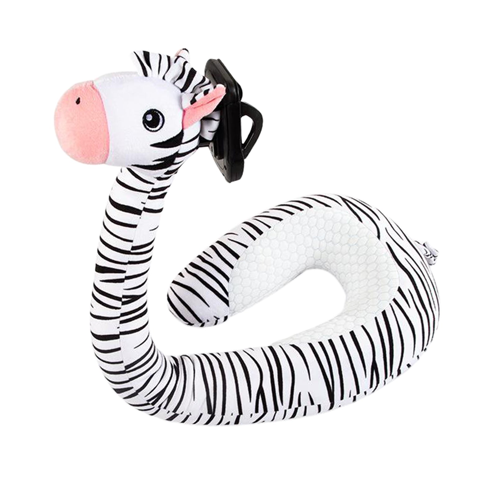 Flexible U Shaped Neck Pillow Mobile Phone Holder Bracket Support Zebra