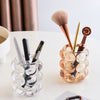 Makeup Brush Holder Cosmetic Cup Organizer Eyebrow Brush Container Amber