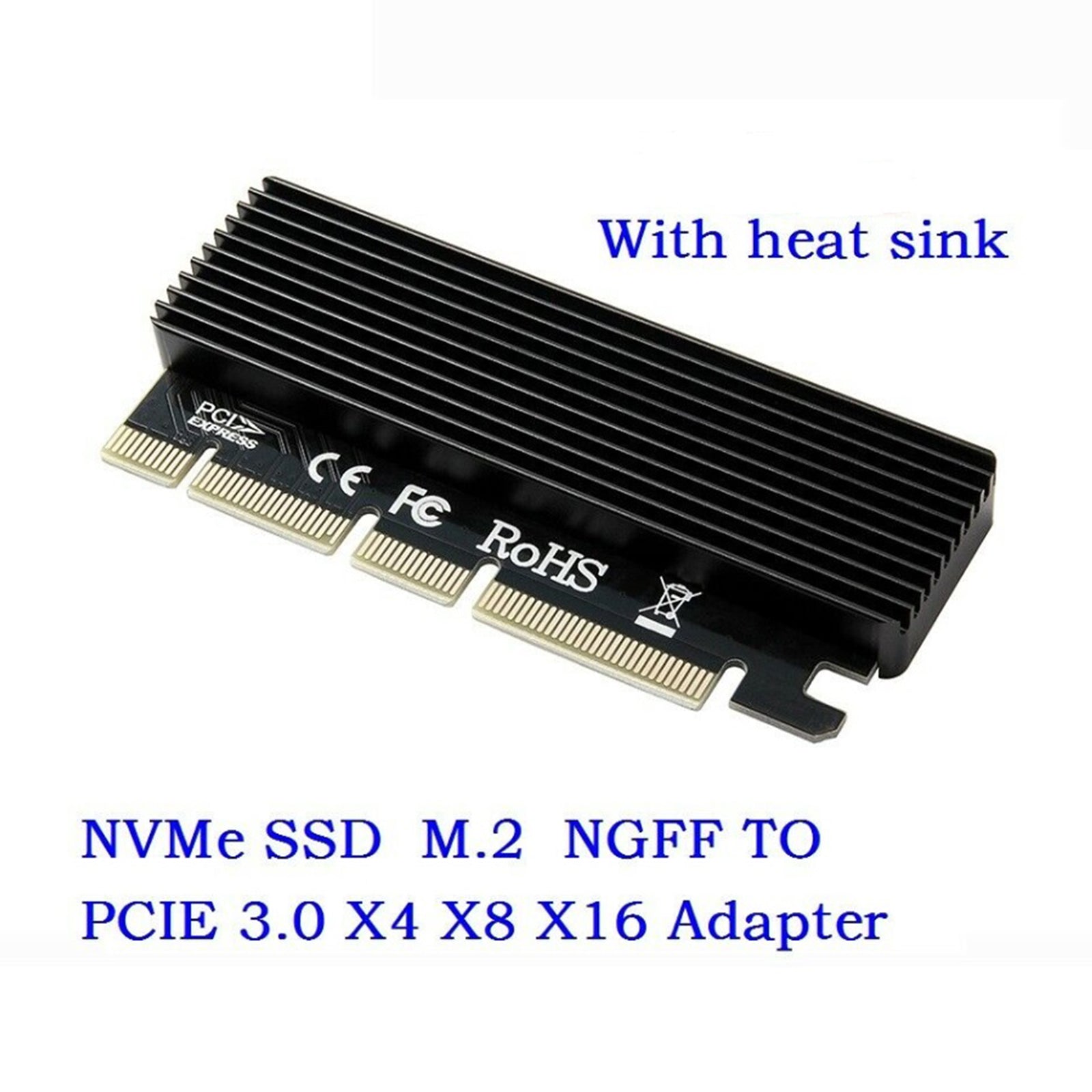 M.2 NVMe SSD to PCI-E Express 3.0 X4 X8 X16 Adapter Expansion Card 2280 mm