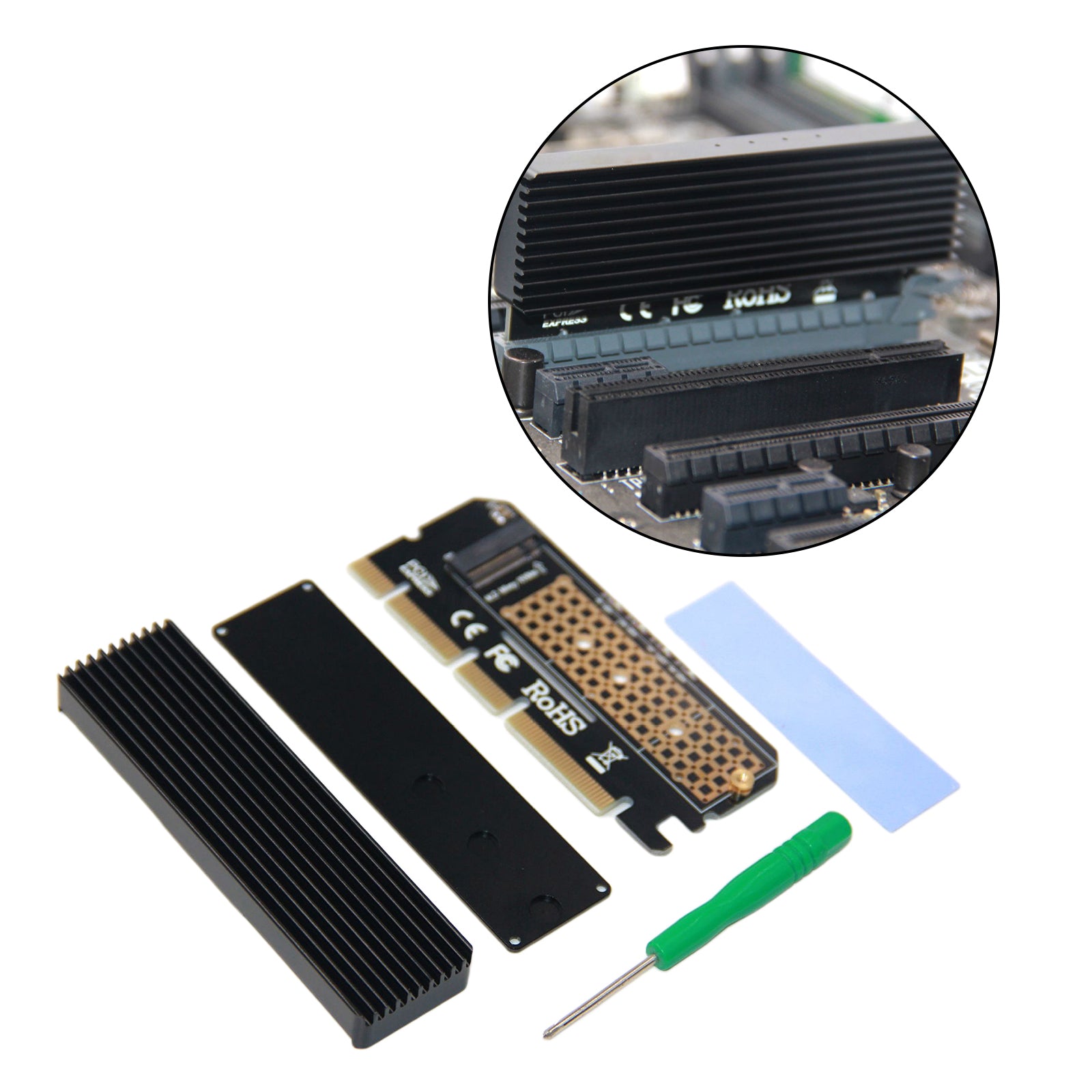 M.2 NVMe SSD to PCI-E Express 3.0 X4 X8 X16 Adapter Expansion Card 2280 mm