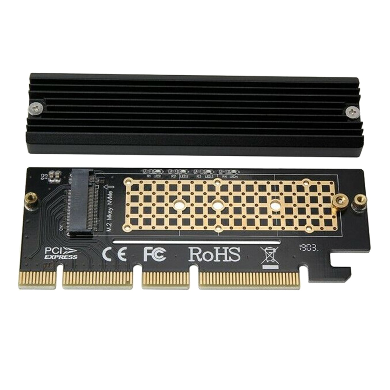 M.2 NVMe SSD to PCI-E Express 3.0 X4 X8 X16 Adapter Expansion Card 2280 mm