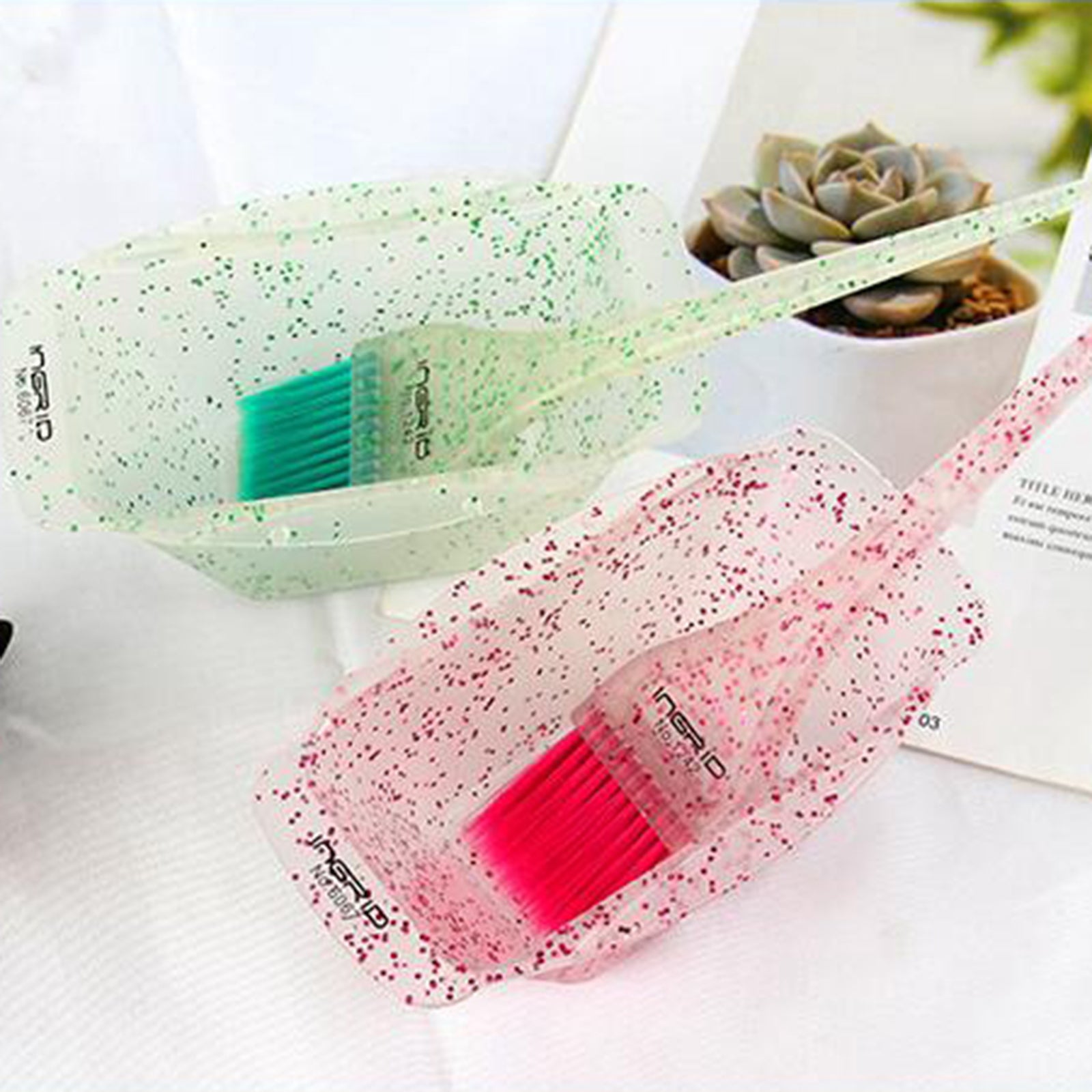 Hair Dye Brush Bowl Color Mixing Bowl Hair Dyeing Kit for Beauty Salon Pink