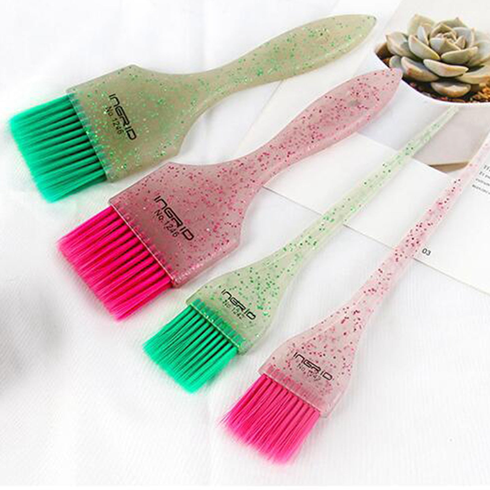 Hair Dye Brush Bowl Color Mixing Bowl Hair Dyeing Kit for Beauty Salon Pink