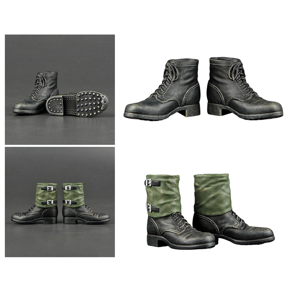 New Handmade 1/6th Soldier Combat Boots Shoes For 12" Action Figure Body A