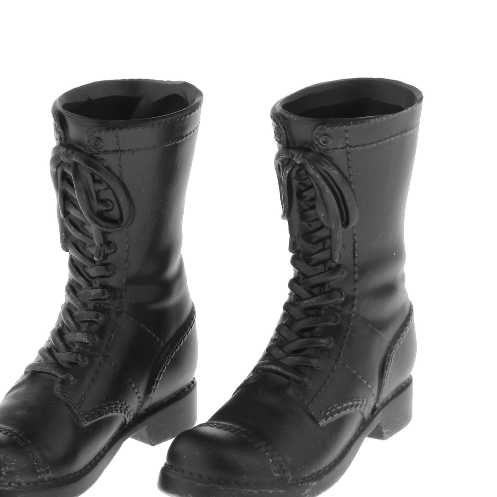 Custom 1/6 Hollow Combat Boots Shoes for 12" Male Figure Accessories Parts black