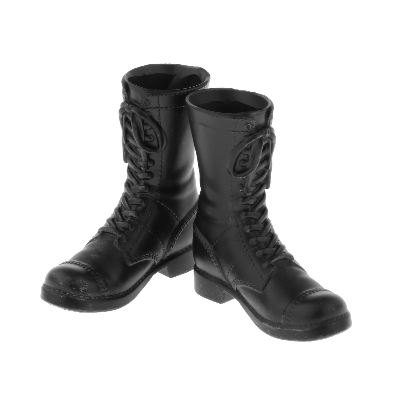 Custom 1/6 Hollow Combat Boots Shoes for 12" Male Figure Accessories Parts black