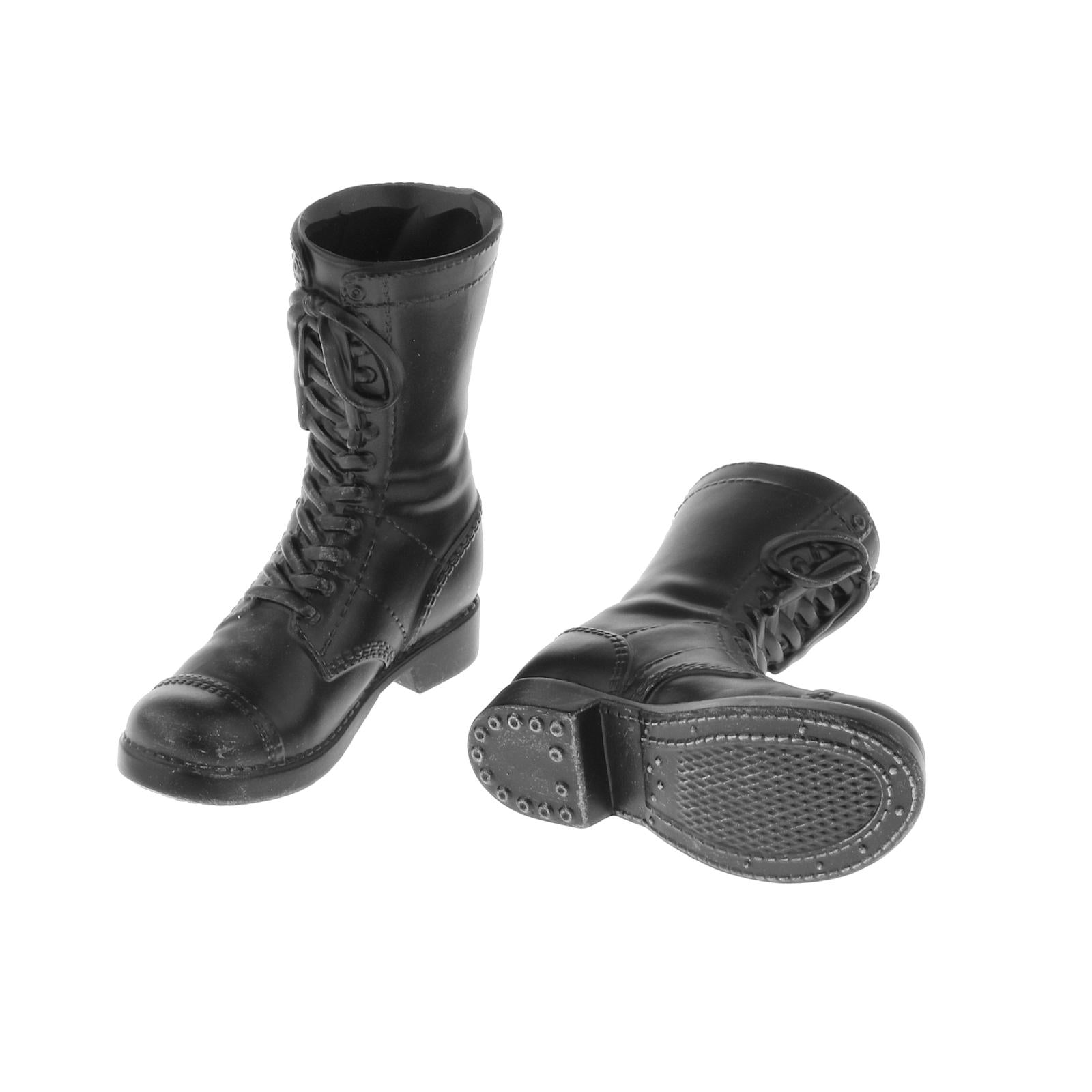 Custom 1/6 Hollow Combat Boots Shoes for 12" Male Figure Accessories Parts black