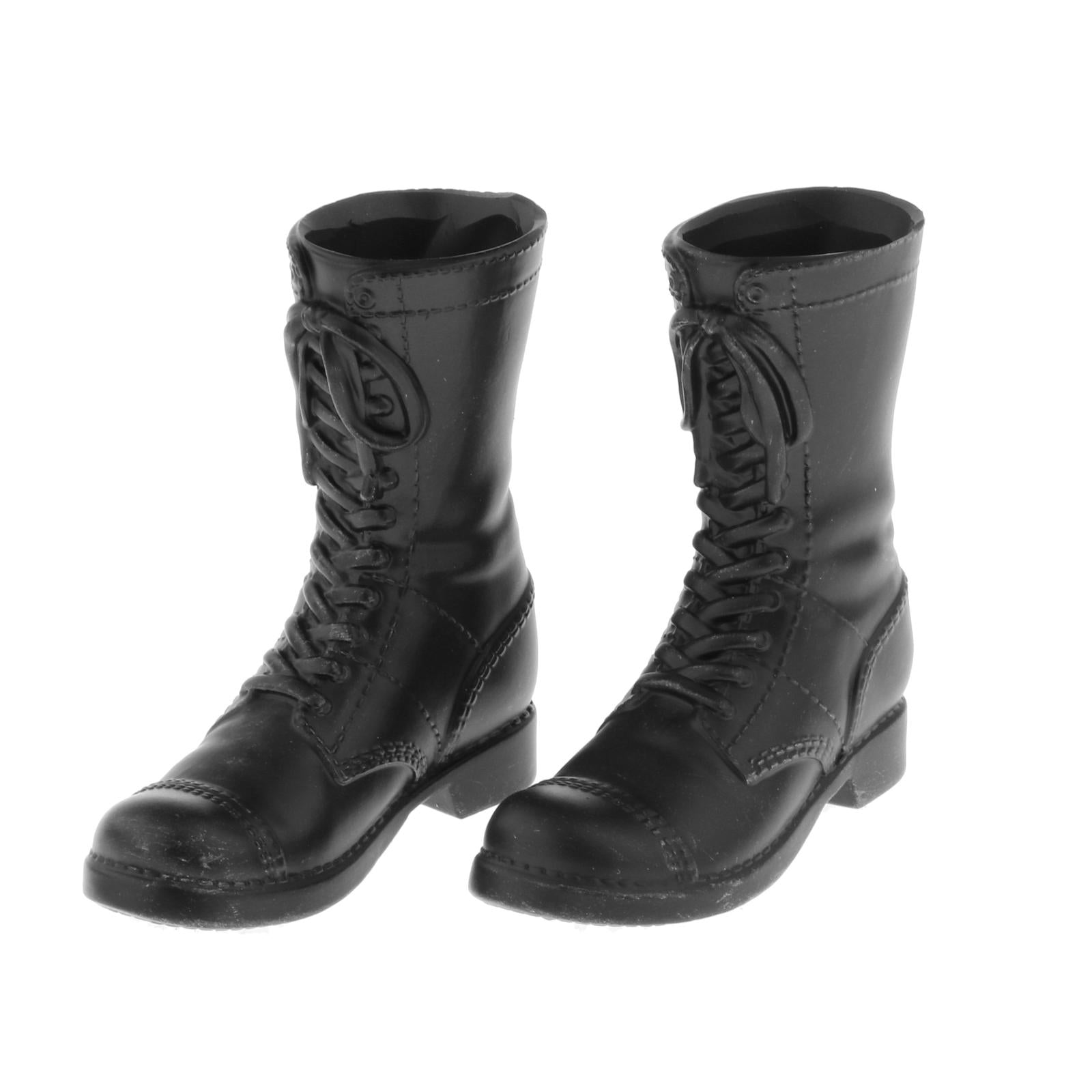 Custom 1/6 Hollow Combat Boots Shoes for 12" Male Figure Accessories Parts black