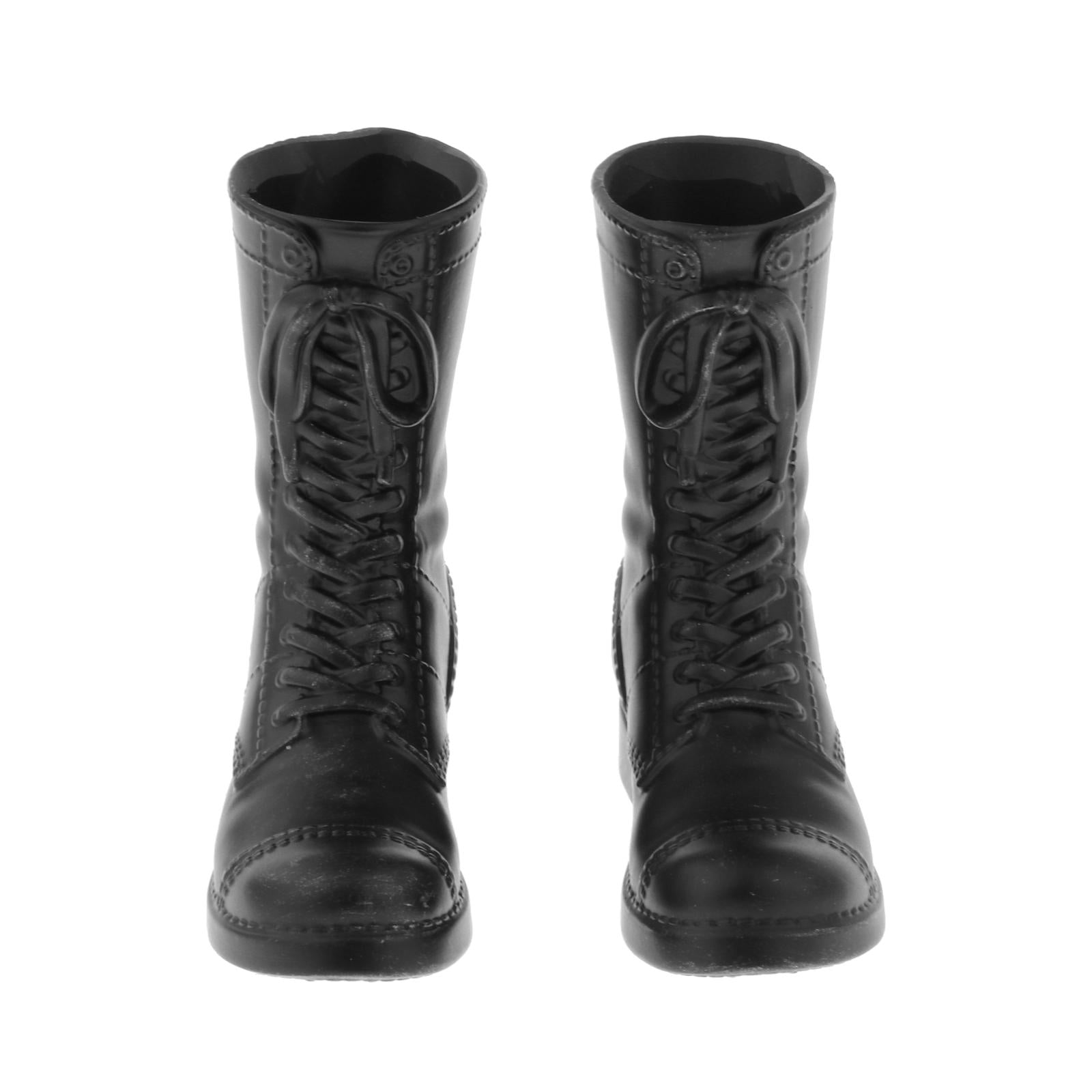 Custom 1/6 Hollow Combat Boots Shoes for 12" Male Figure Accessories Parts black