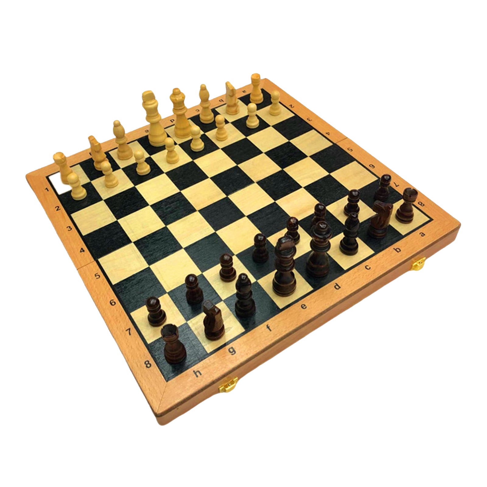 Large Wooden Chess Set Folding Portable Wood Board Board Game Great Gift