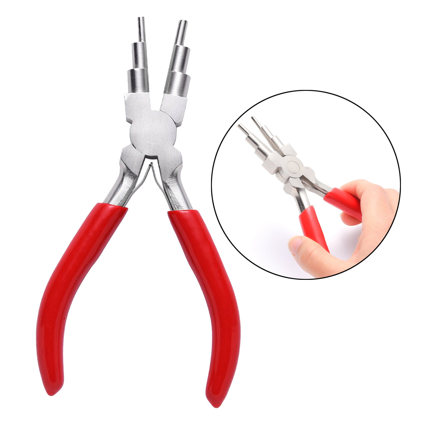 6 in 1 Bail Wire Looping Forming Pliers for DIY Loop and Jump Rings Red