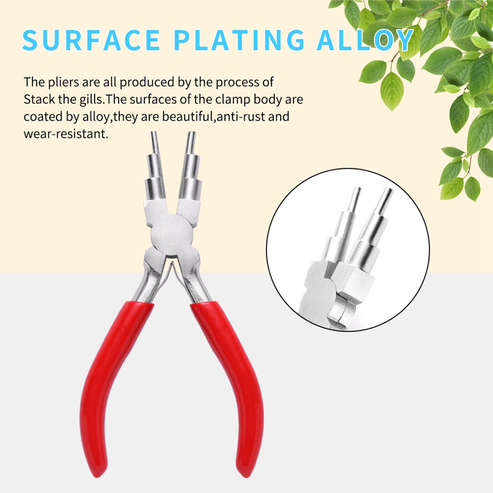 6 in 1 Bail Wire Looping Forming Pliers for DIY Loop and Jump Rings Red