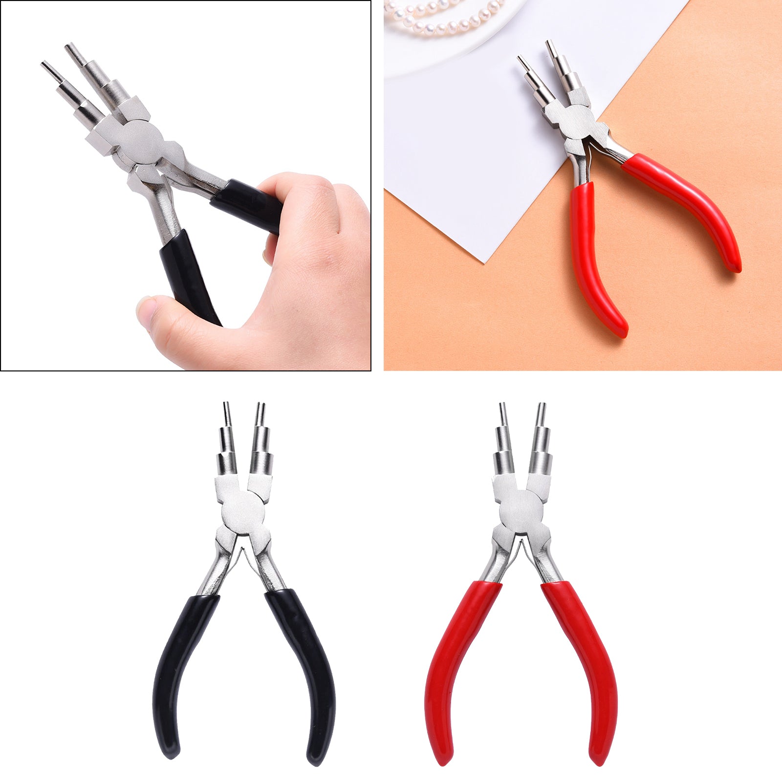 6 in 1 Bail Wire Looping Forming Pliers for DIY Loop and Jump Rings Black