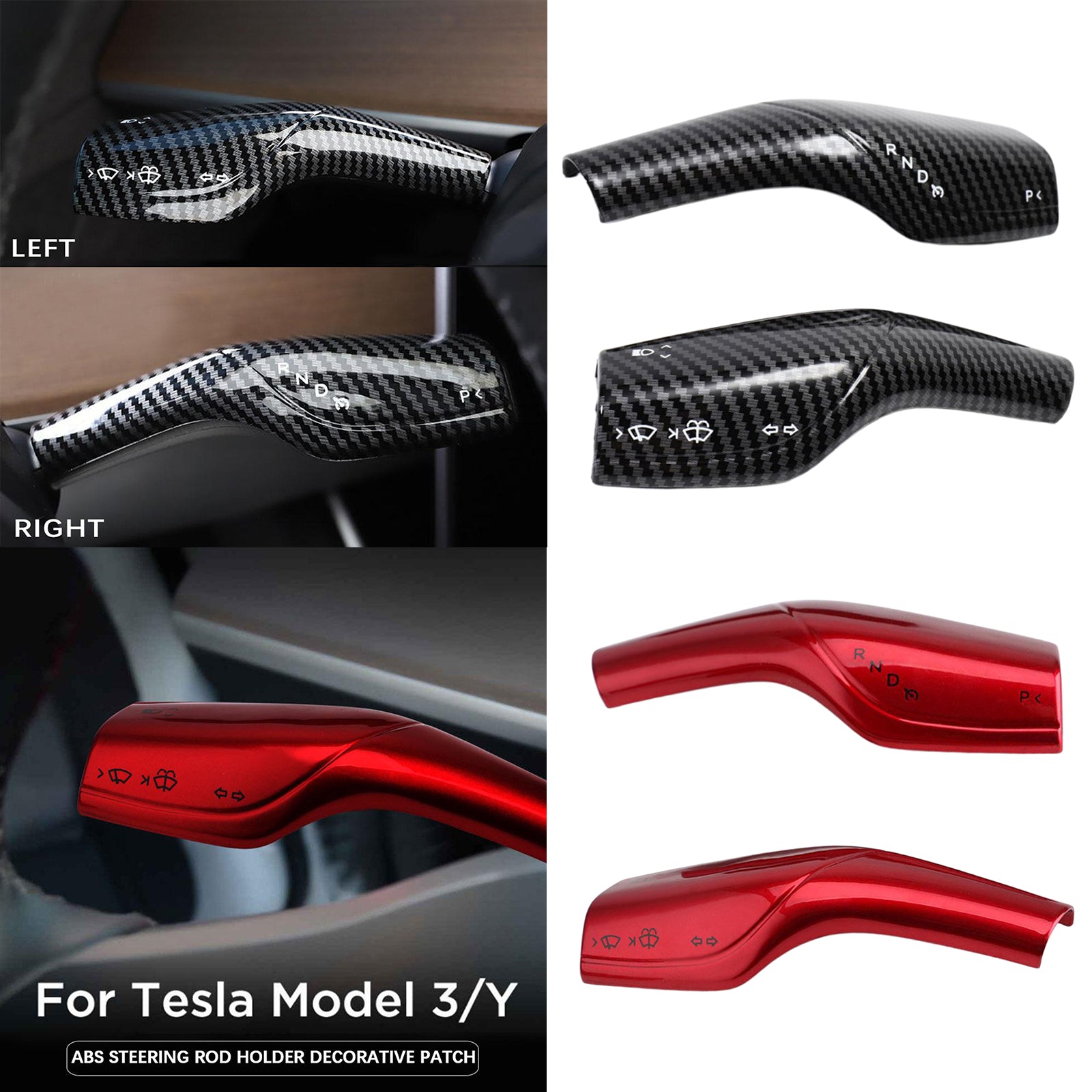 Car Steering Wheel Paddle Shift Trim For Tesla Model 3 Model Y Carbon Fiber