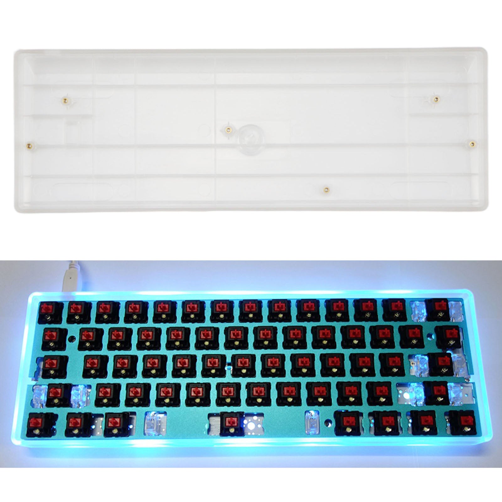 60% Compact  Plastic Keyboard Case Compatible with GH60 POKER2 POK3R clear