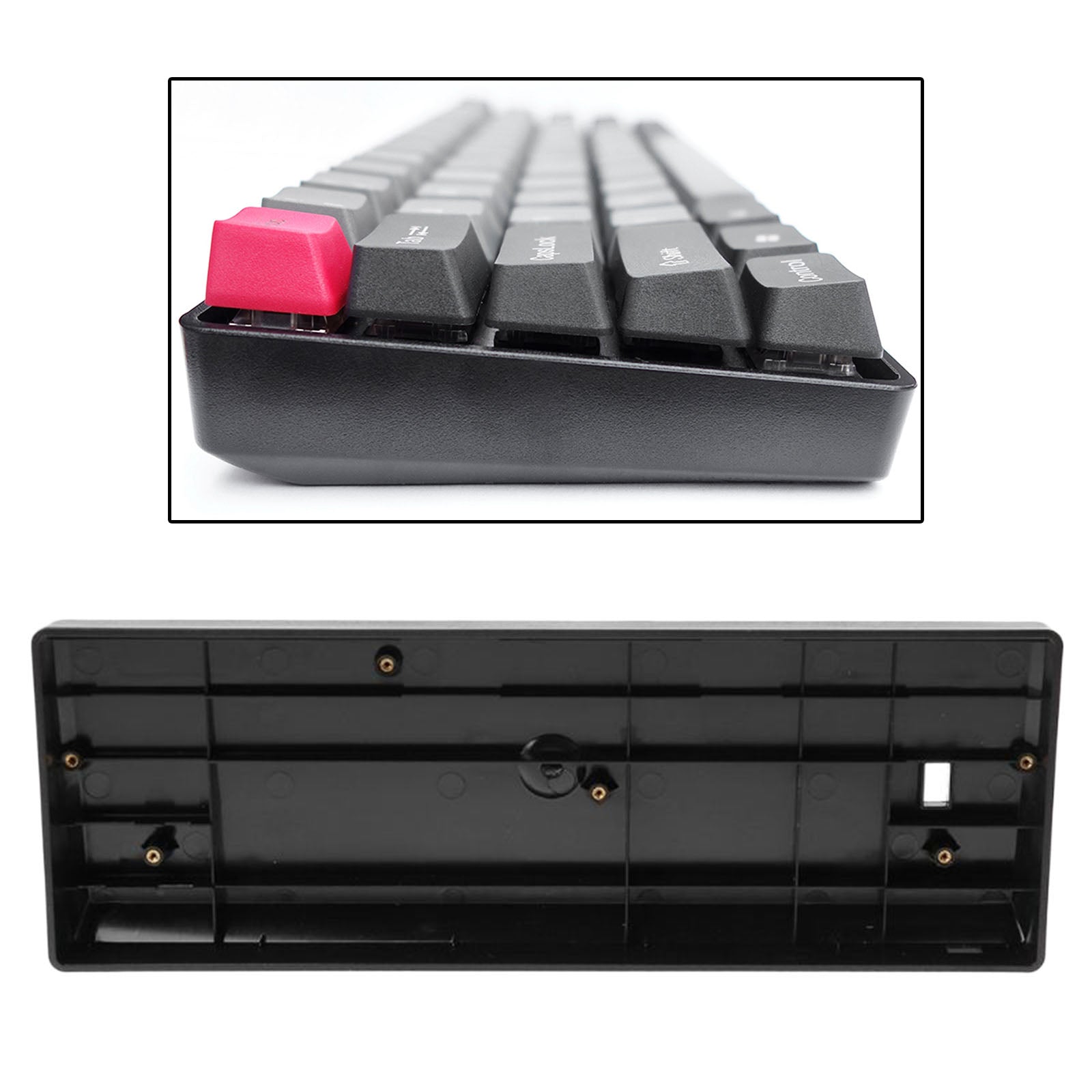 60% Compact  Plastic Keyboard Case Compatible with GH60 POKER2 POK3R black