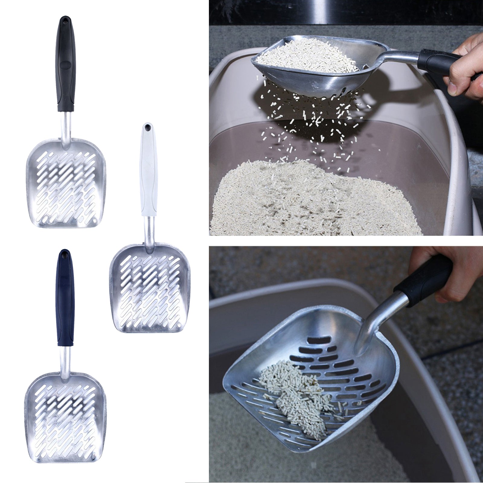 Pet Cat Litter Scoop Universal Dog Scoop Shovel Cat Poop Scooper Black