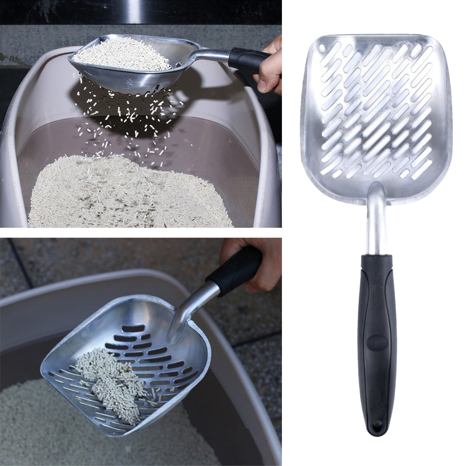 Pet Cat Litter Scoop Universal Dog Scoop Shovel Cat Poop Scooper Black