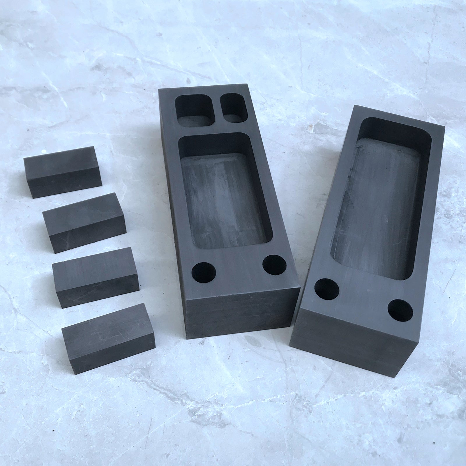 Set of 2 Graphite Crucible Ingot Mould Mold Set Metal Melting Casting Tool