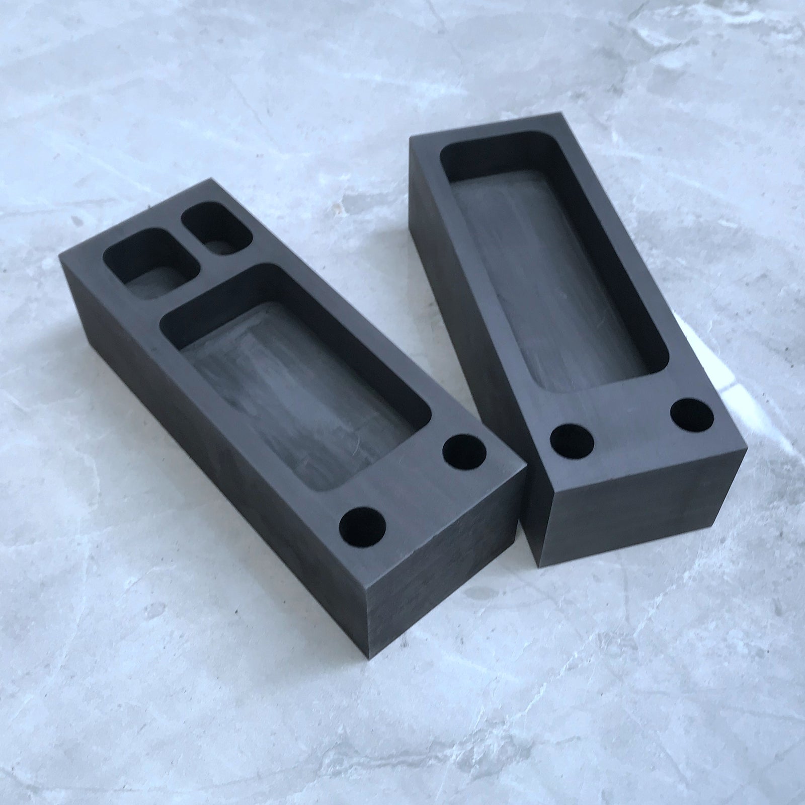 Set of 2 Graphite Crucible Ingot Mould Mold Set Metal Melting Casting Tool