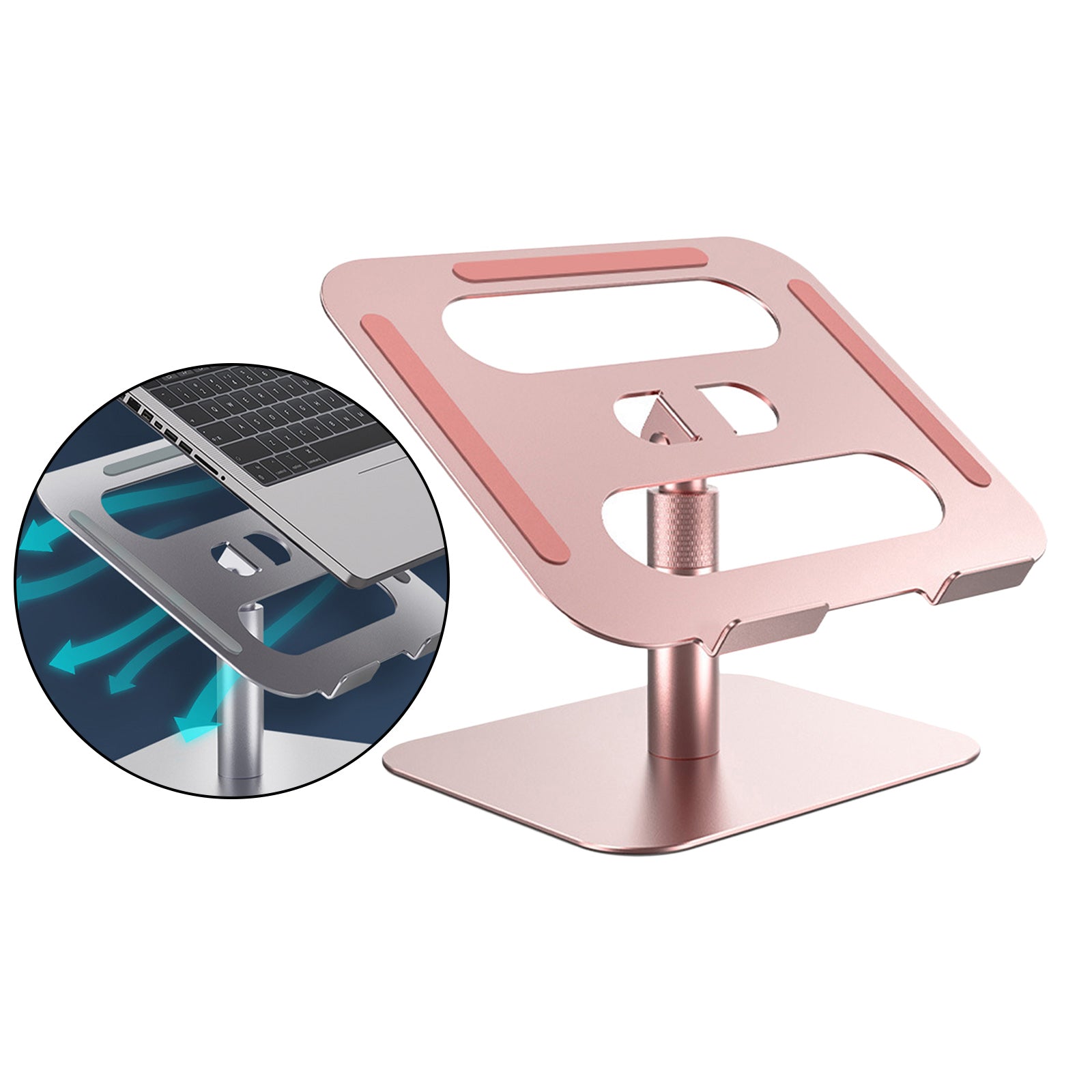 Slide-Proof Desktop Laptop Stand Riser Adjustable Tablet Holder Rack Pink