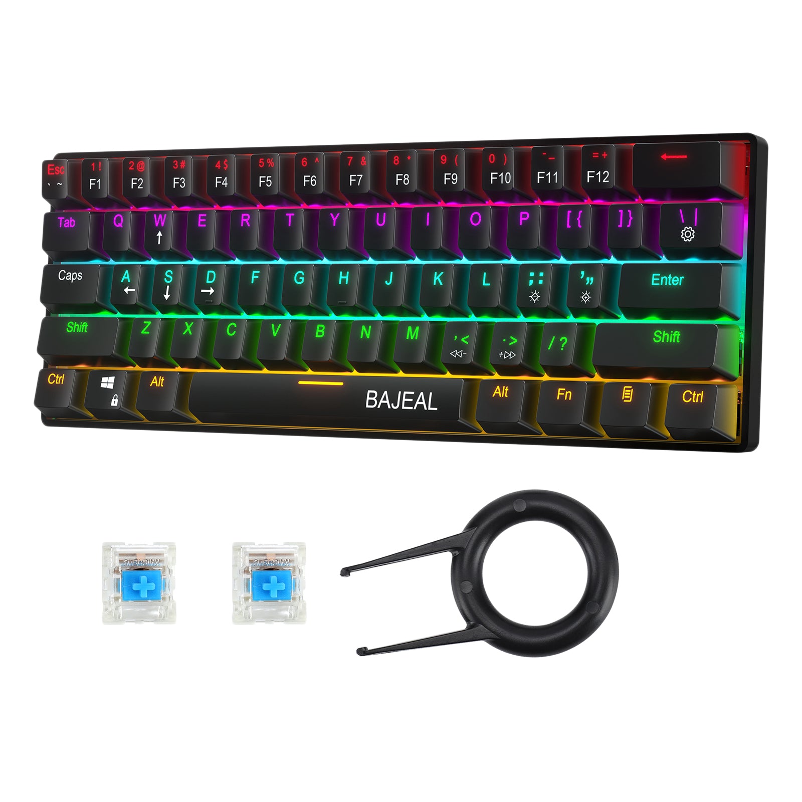 Mechanical Gaming Keyboard 61 Keys Multi Color Backlit for PC Mac