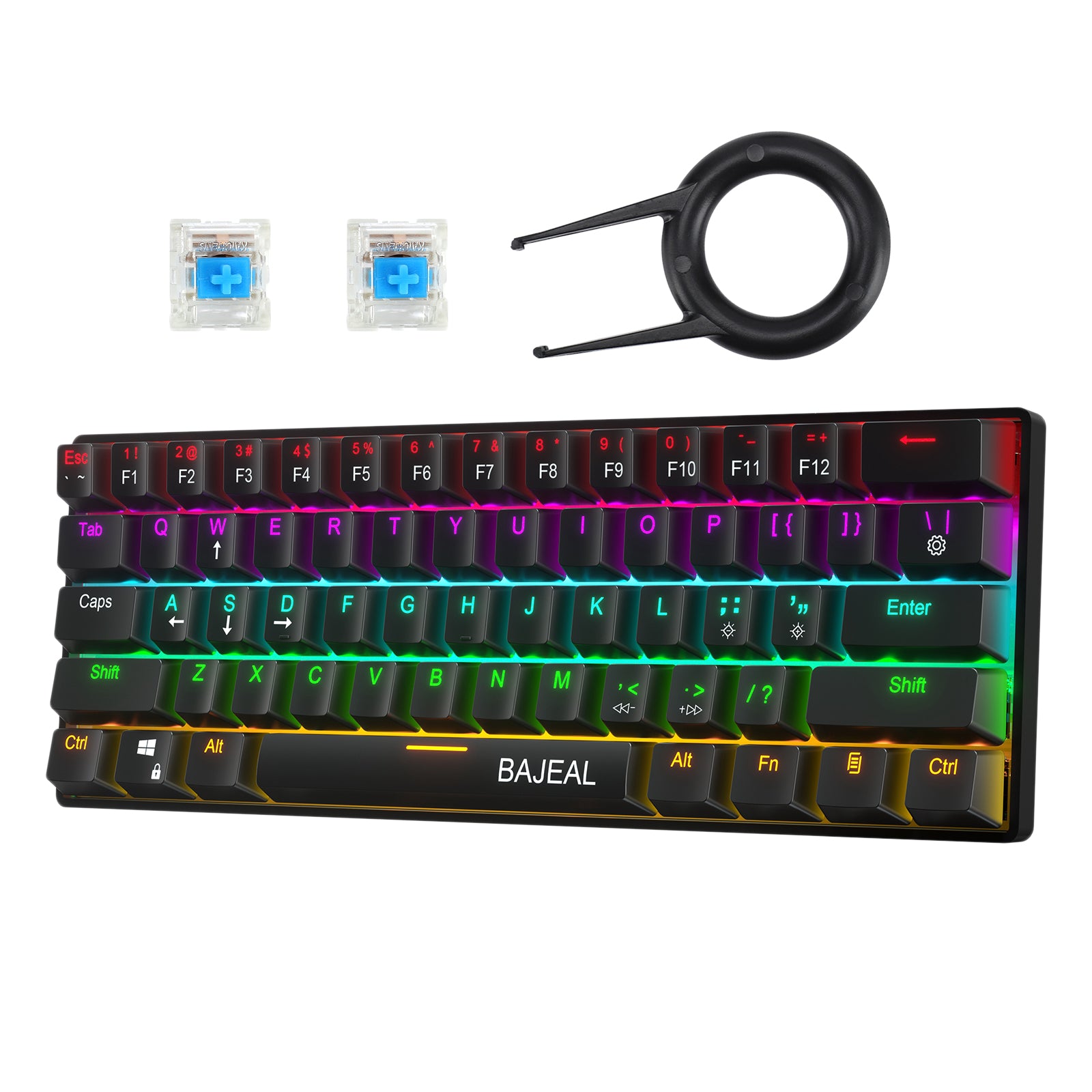 Mechanical Gaming Keyboard 61 Keys Multi Color Backlit for PC Mac