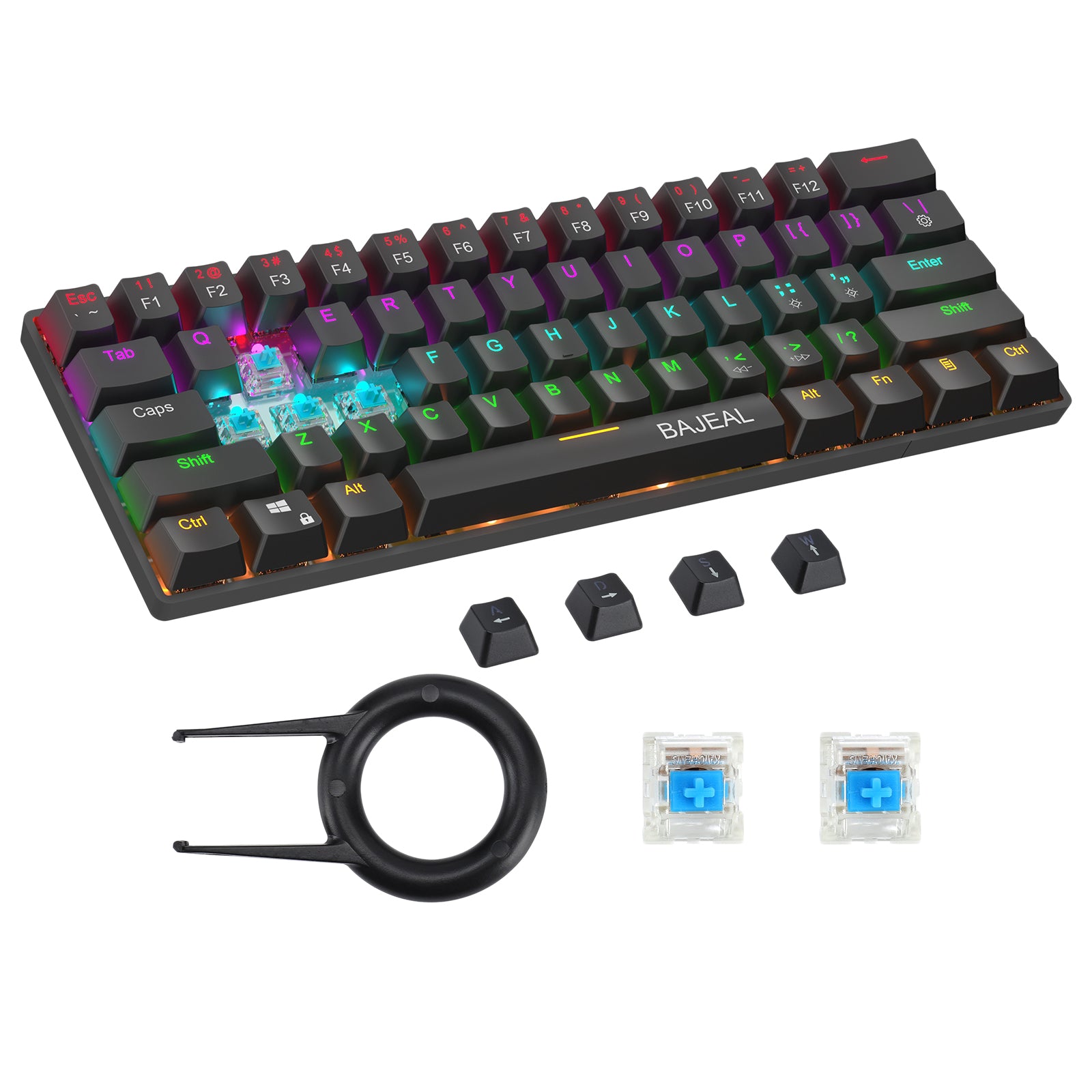 Mechanical Gaming Keyboard 61 Keys Multi Color Backlit for PC Mac