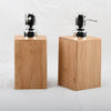 220ML Square Bamboo Wooden Lotion Pump Bottle Dispenser Vials Jar