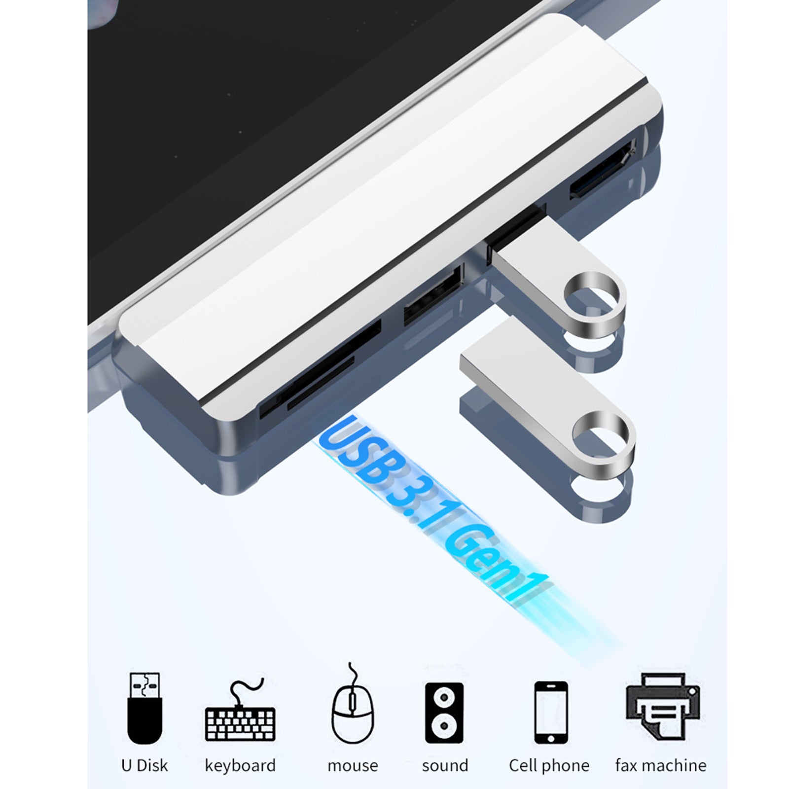 USB HUB 3.0 Docking Station Splitter for Surface Pro 4 5 6 Hot Swappin