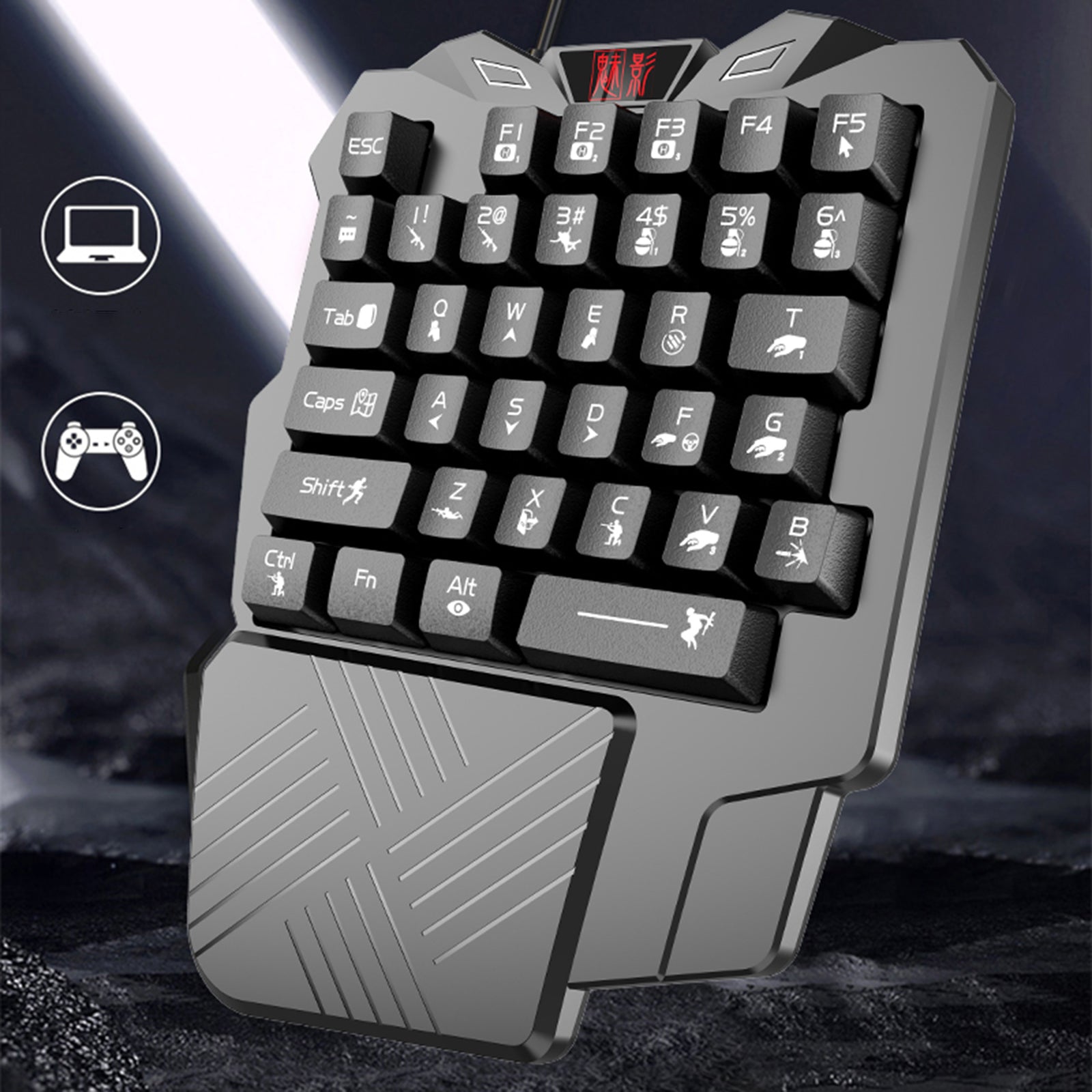 Portable Mini Single Hand Mechanical Gaming Keyboard 35 Keys for PC Games