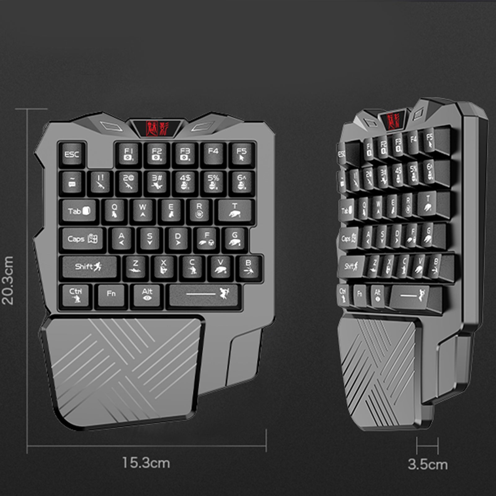 Portable Mini Single Hand Mechanical Gaming Keyboard 35 Keys for PC Games