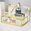 Antique Glass Cosmetics Storage Display 4 Compartments for Dressing Table