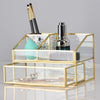 Antique Glass Cosmetics Storage Display 4 Compartments for Dressing Table