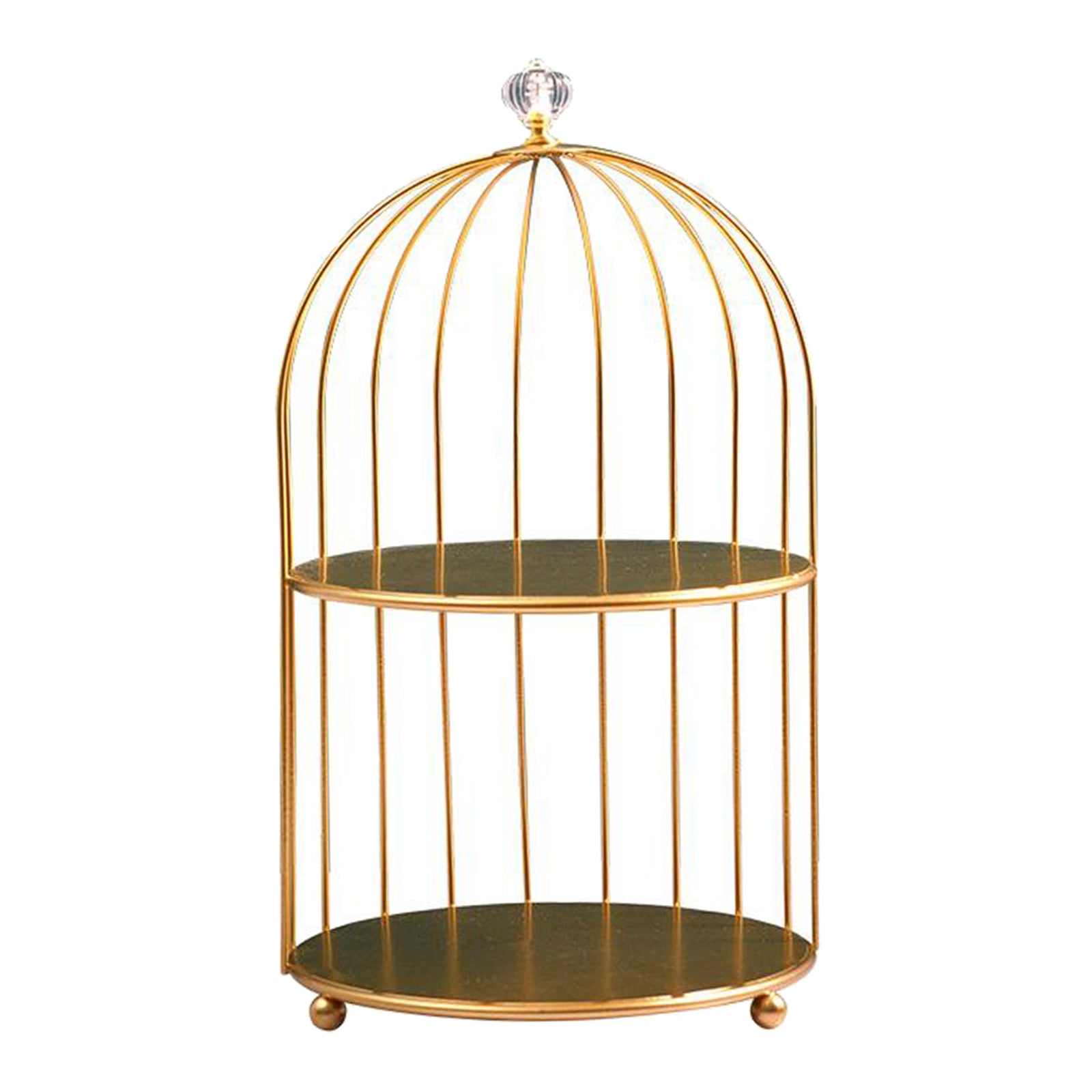 Bird Cage Desktop Perfume Organizer Holder Countertop Makeup Rack 2-Tiers