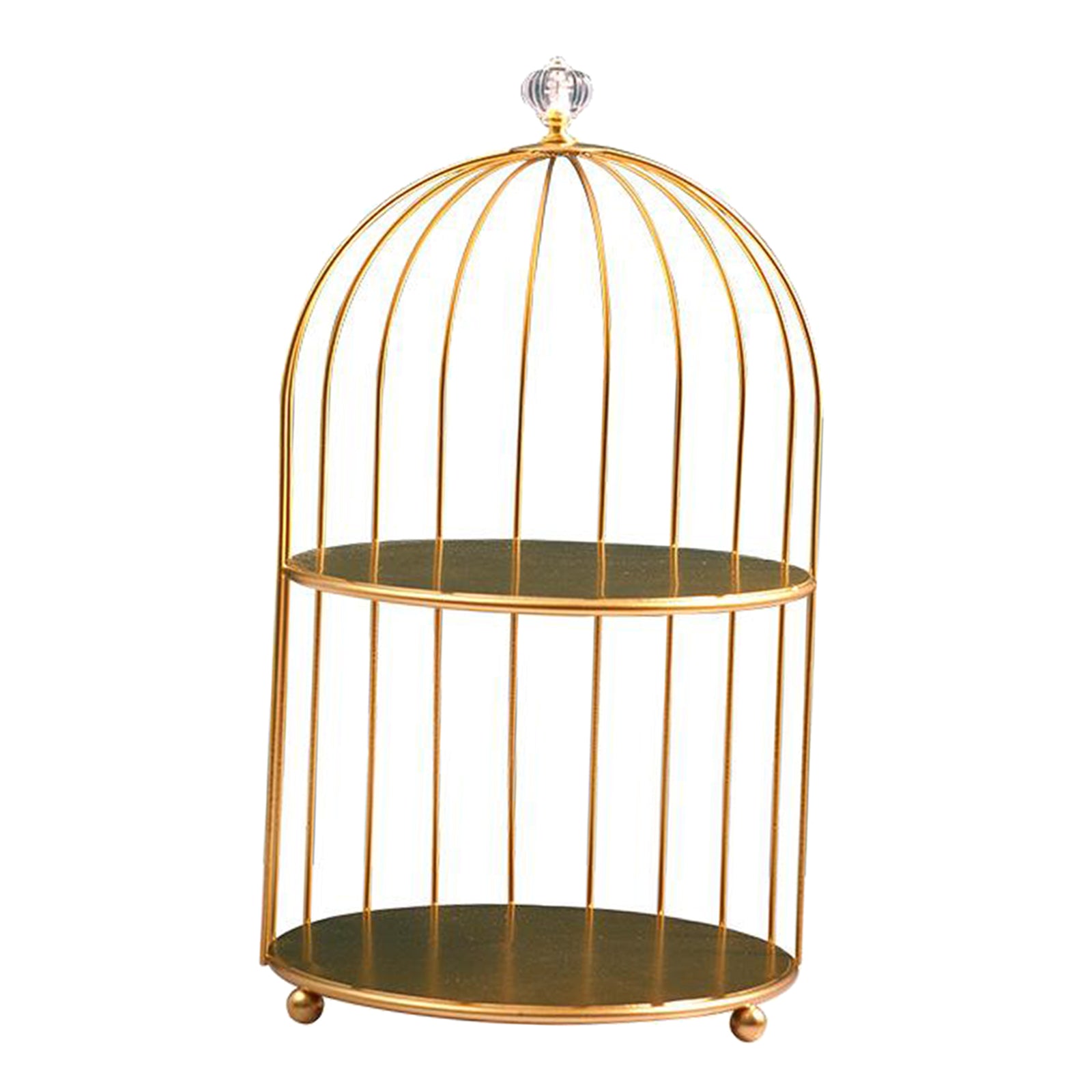 Bird Cage Desktop Perfume Organizer Holder Countertop Makeup Rack 2-Tiers