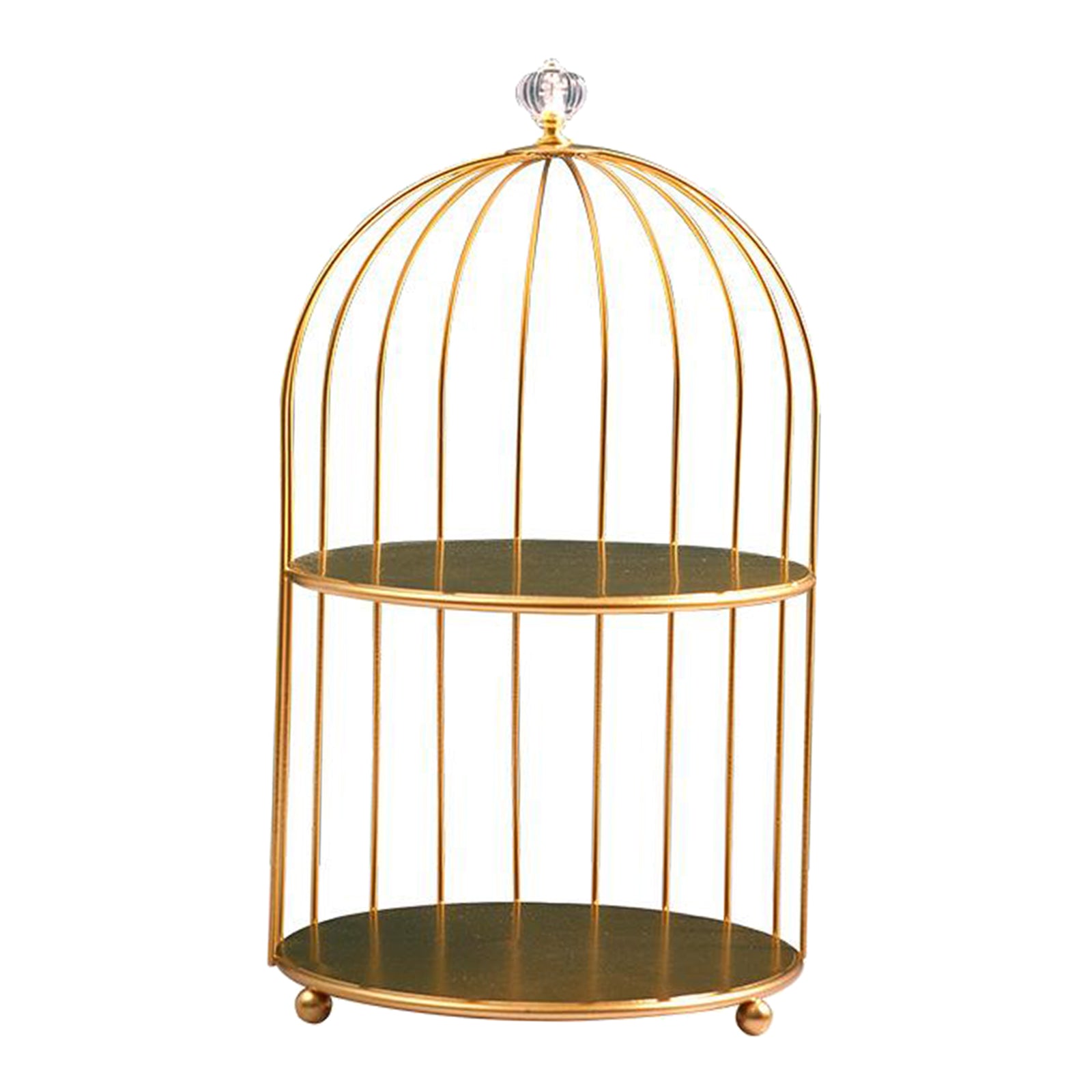 Bird Cage Desktop Perfume Organizer Holder Countertop Makeup Rack 2-Tiers