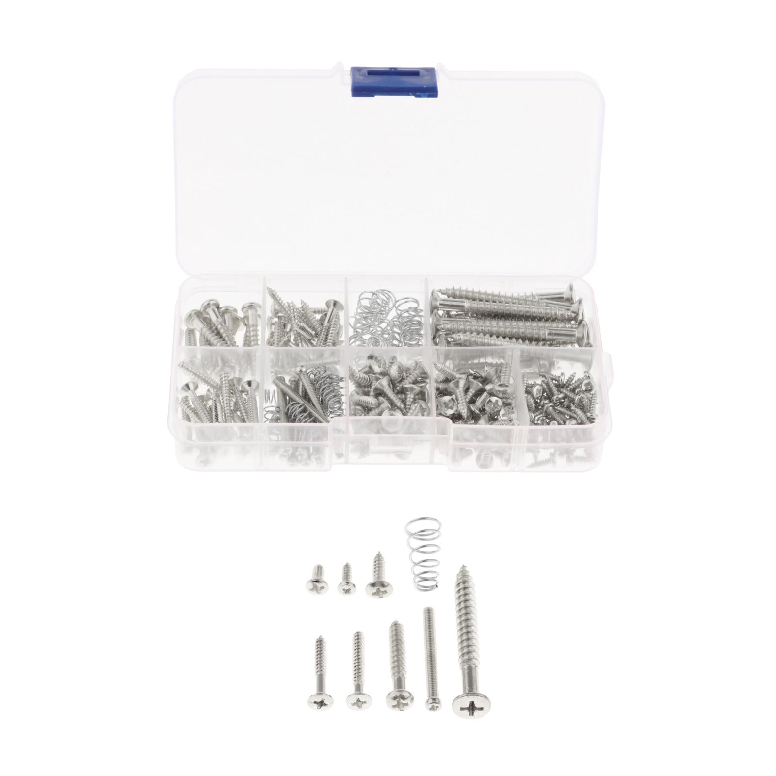 226pcs Electric Guitar Screw Kit for Pickup Switch Neck Plate Buttons Mount silver