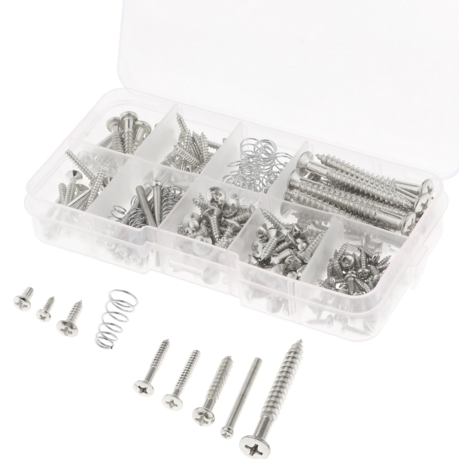 226pcs Electric Guitar Screw Kit for Pickup Switch Neck Plate Buttons Mount silver