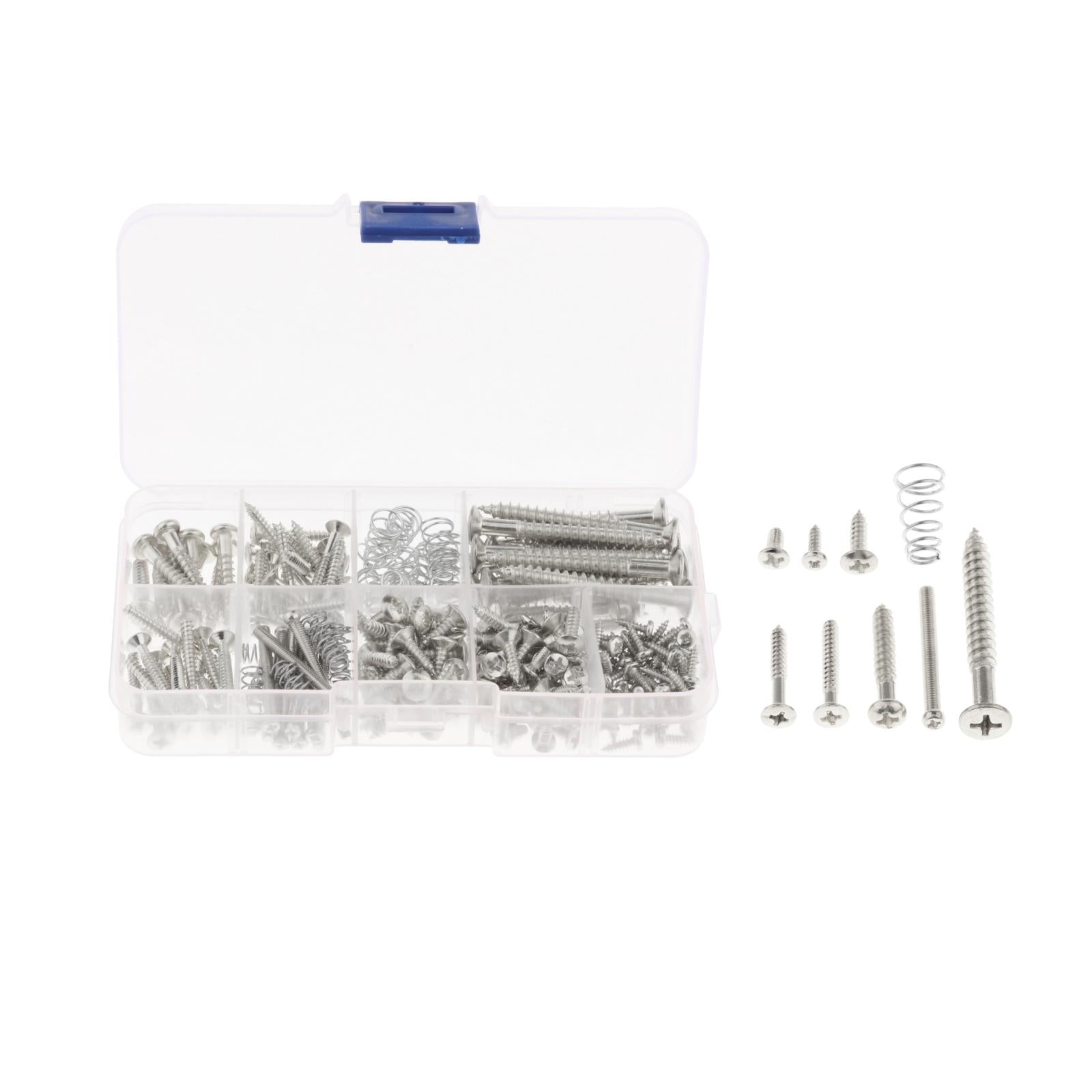 226pcs Electric Guitar Screw Kit for Pickup Switch Neck Plate Buttons Mount silver