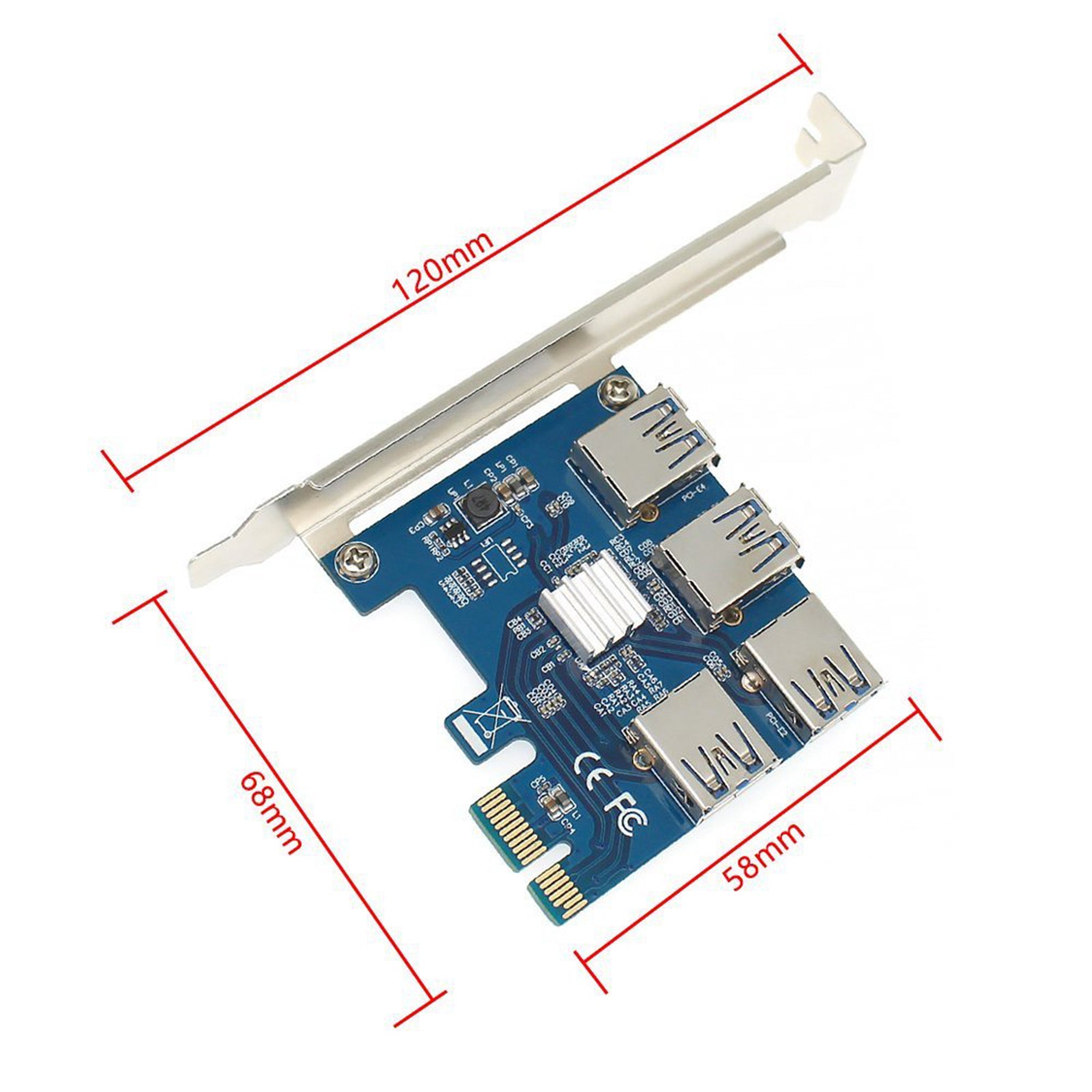 PCI-E PCIe 1 to 4 PCI Express PCI E 16X Slots Riser Card Multiplier Card