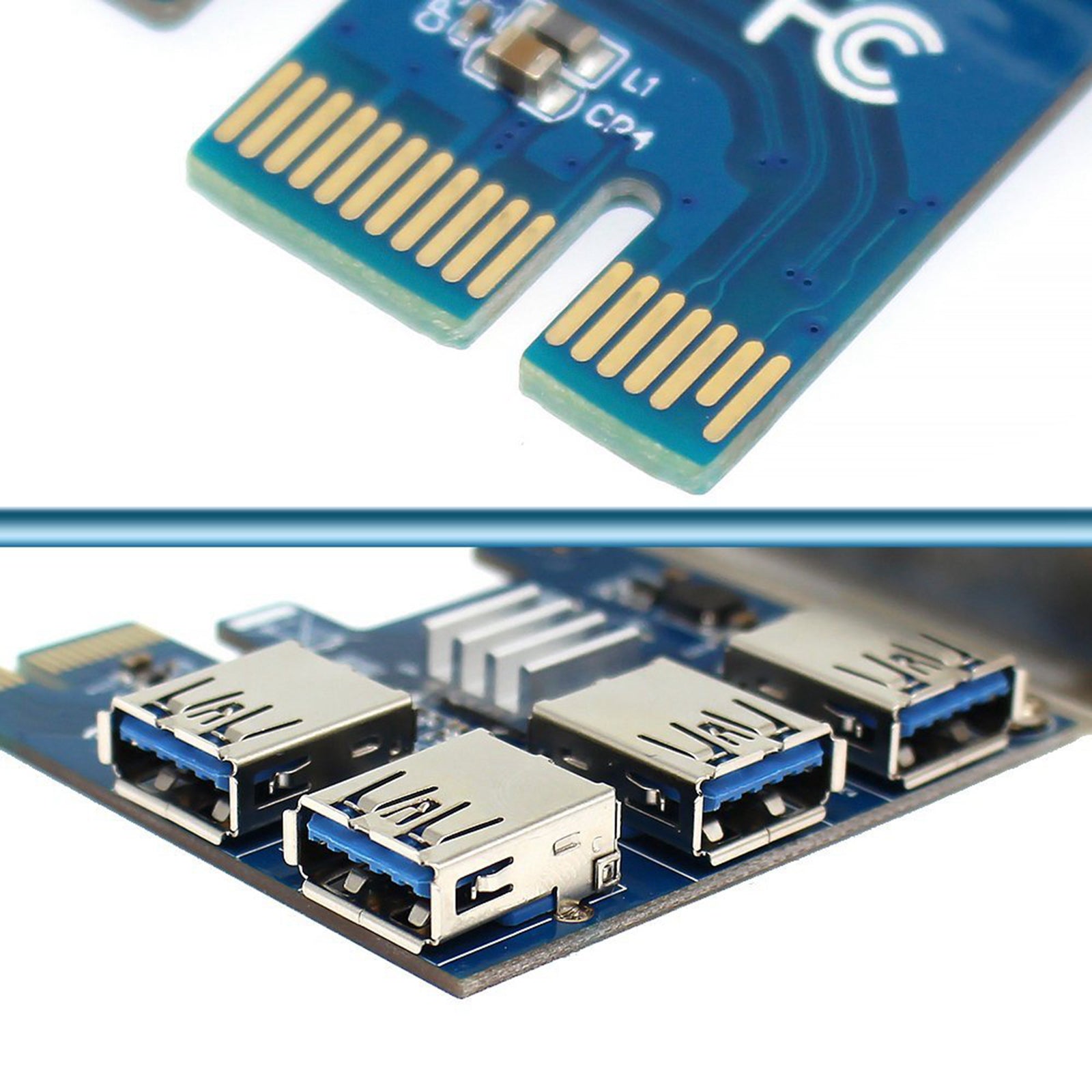 PCI-E PCIe 1 to 4 PCI Express PCI E 16X Slots Riser Card Multiplier Card