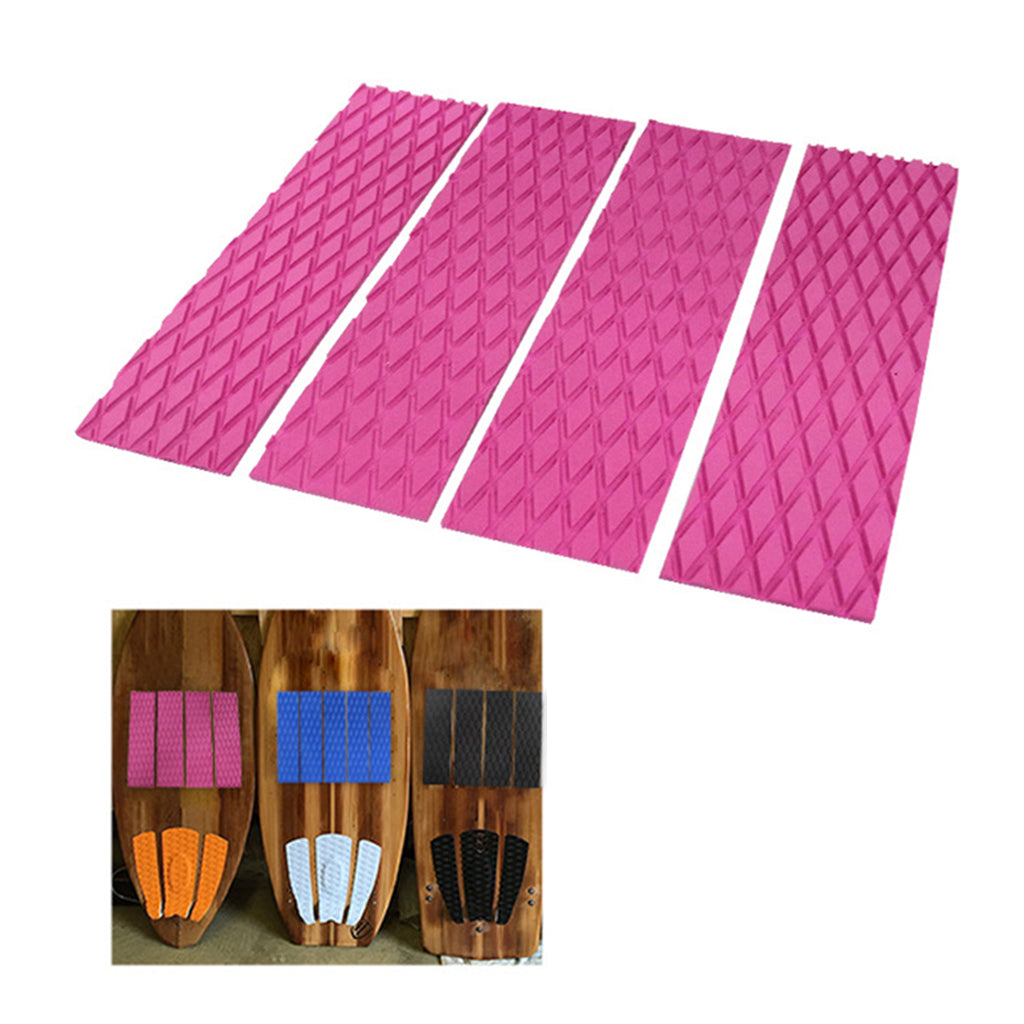 Non-Slip Surfboard Traction Pad Deck Mat EVA Foam for Skimboard Pink