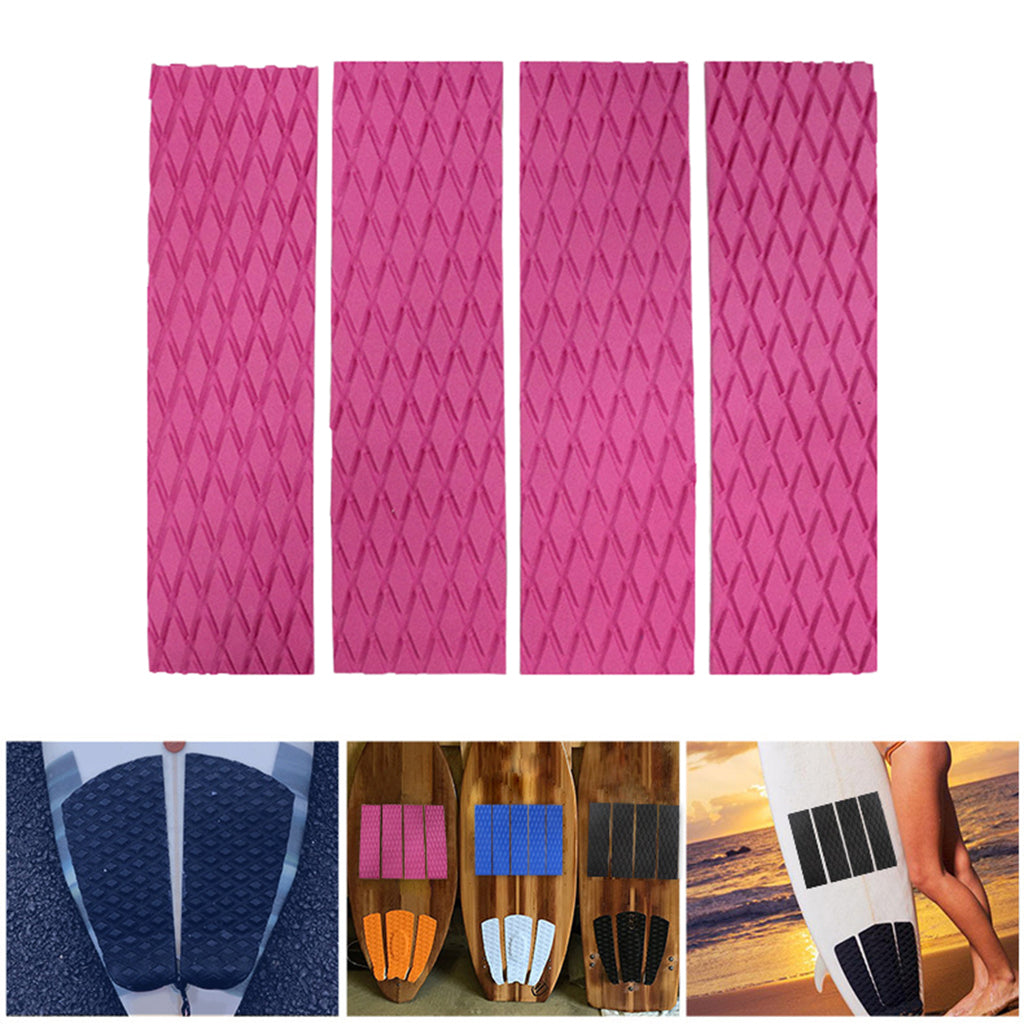 Non-Slip Surfboard Traction Pad Deck Mat EVA Foam for Skimboard Pink