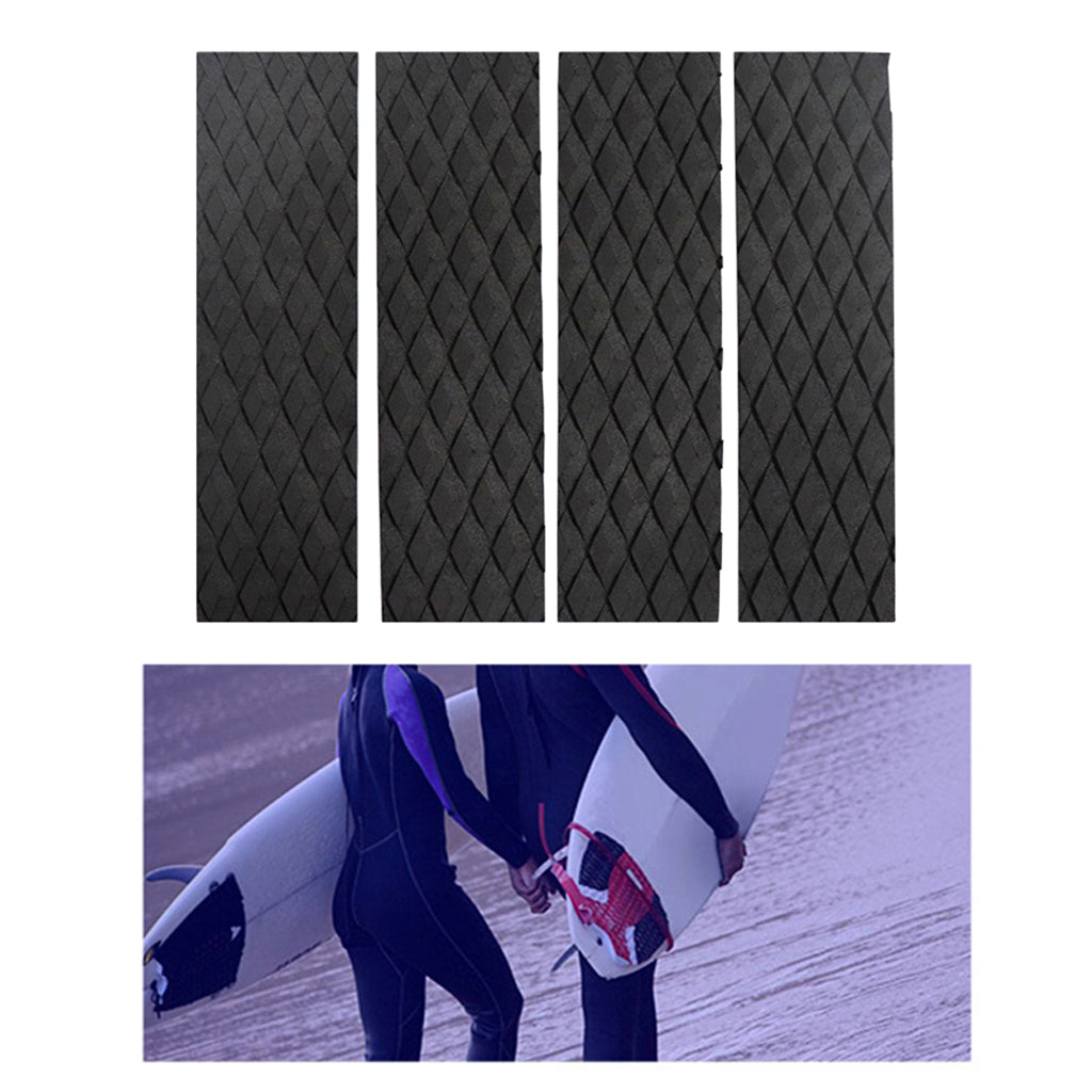 Non-Slip Surfboard Traction Pad Deck Mat EVA Foam for Skimboard Black