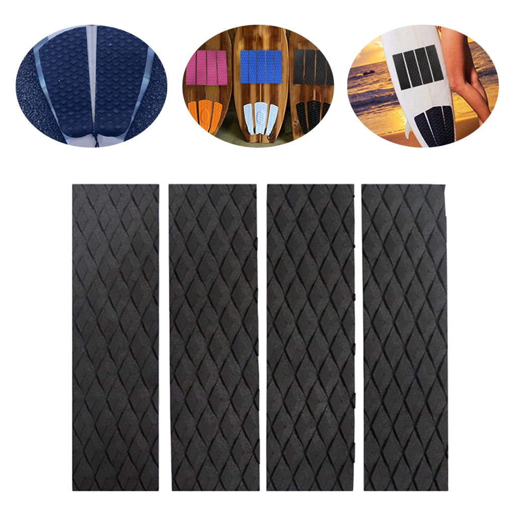 Non-Slip Surfboard Traction Pad Deck Mat EVA Foam for Skimboard Black