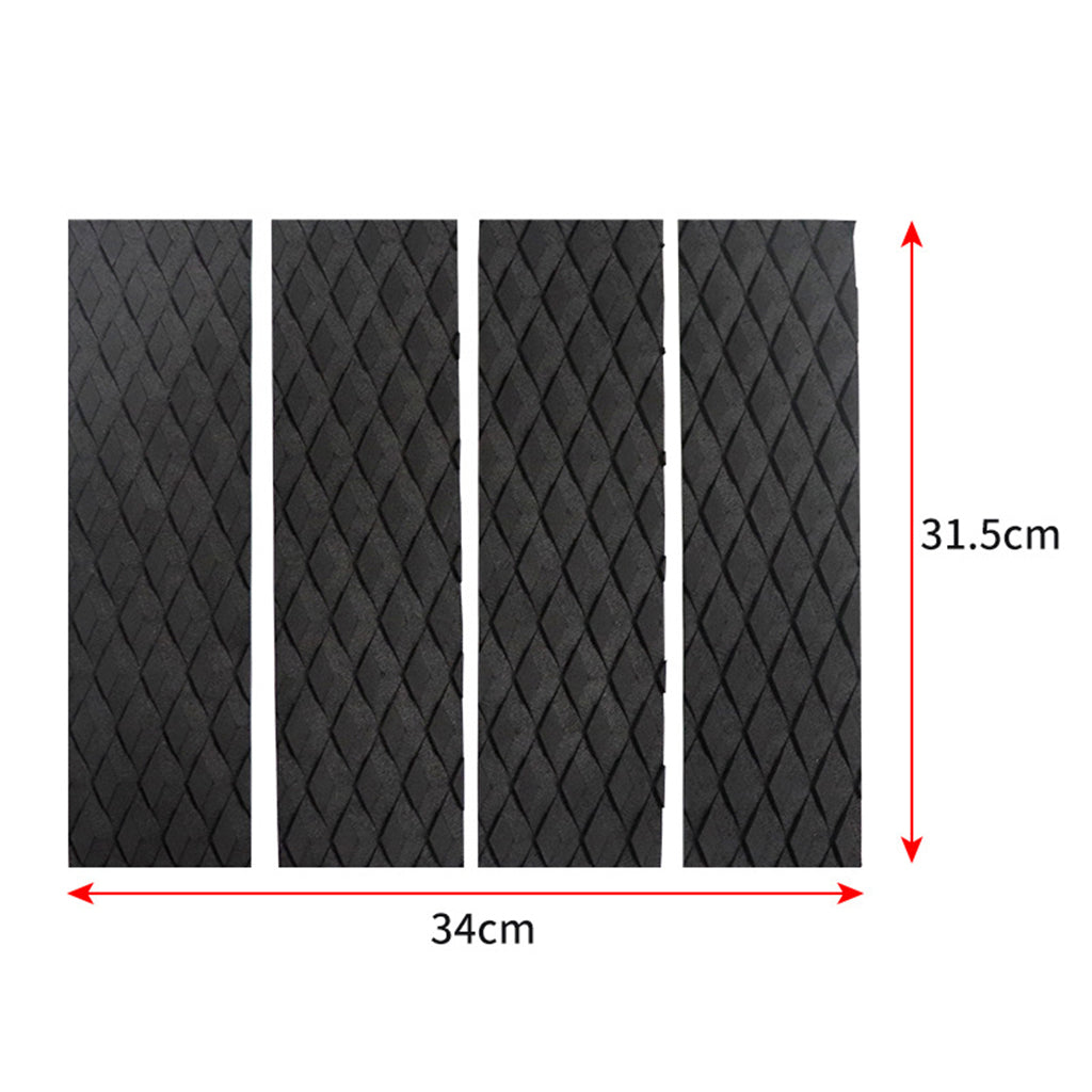 Non-Slip Surfboard Traction Pad Deck Mat EVA Foam for Skimboard Black