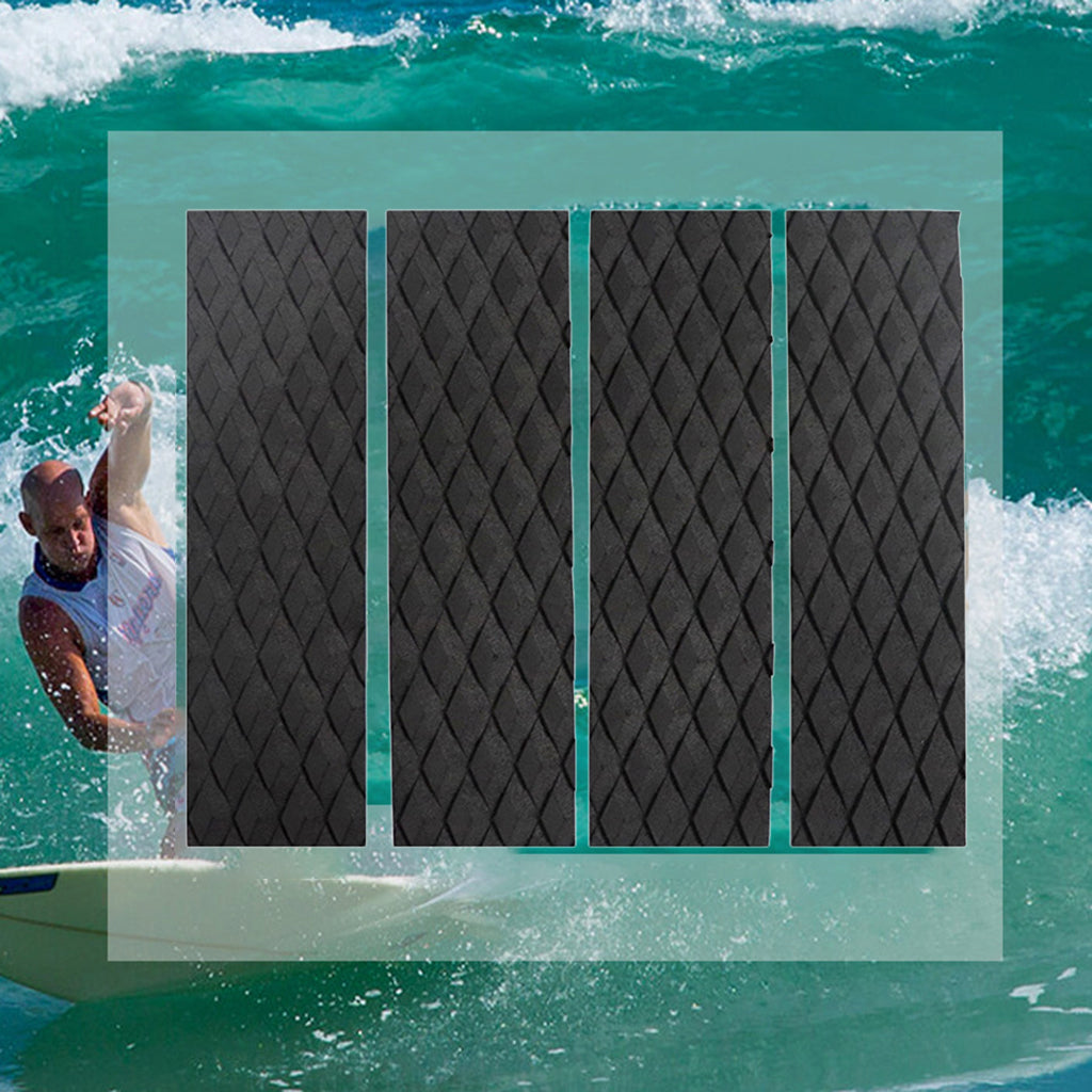 Non-Slip Surfboard Traction Pad Deck Mat EVA Foam for Skimboard Black