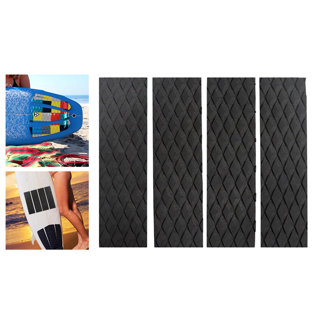 Non-Slip Surfboard Traction Pad Deck Mat EVA Foam for Skimboard Black